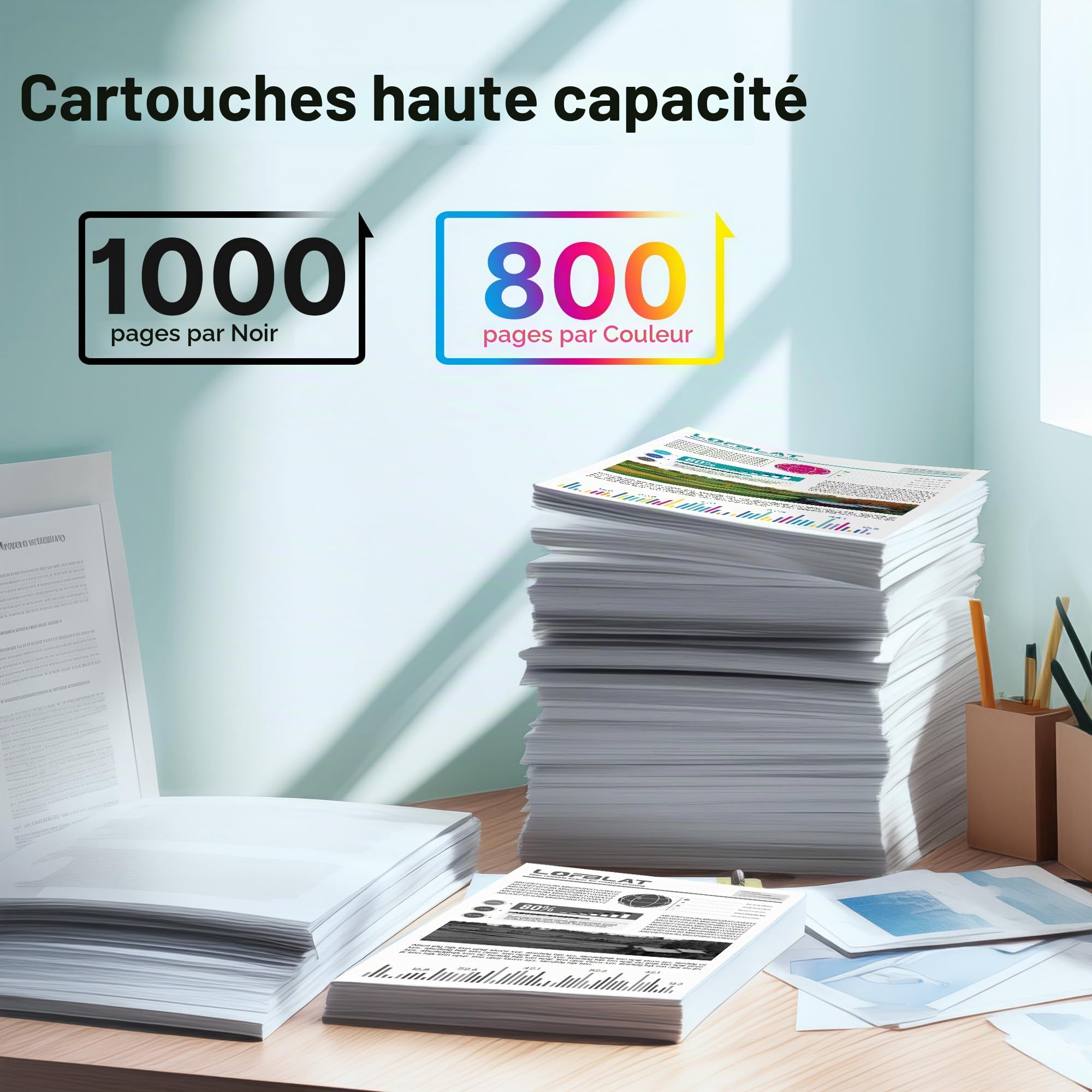 LOFBLAT 924e 924XL Cartouche pour HP 924 Pack de 4 Cartouches pour HP 8132e