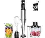Hand Blender,5 In 1 Hand Blenders For Kitchen,power 1100w,20-Speed & Turbo Stick Blender,Scratch Resistant Hand Whisk Electric With Dough Hooks,Egg