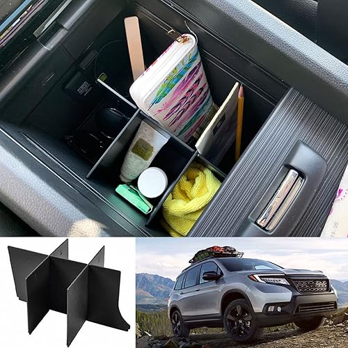 TACOBRO Organizador de consola central divisores para Honda Pilot 2016-2022 / Ridgeline 2017-2022 2023/Passport 2019-2022 2023, accesorios de