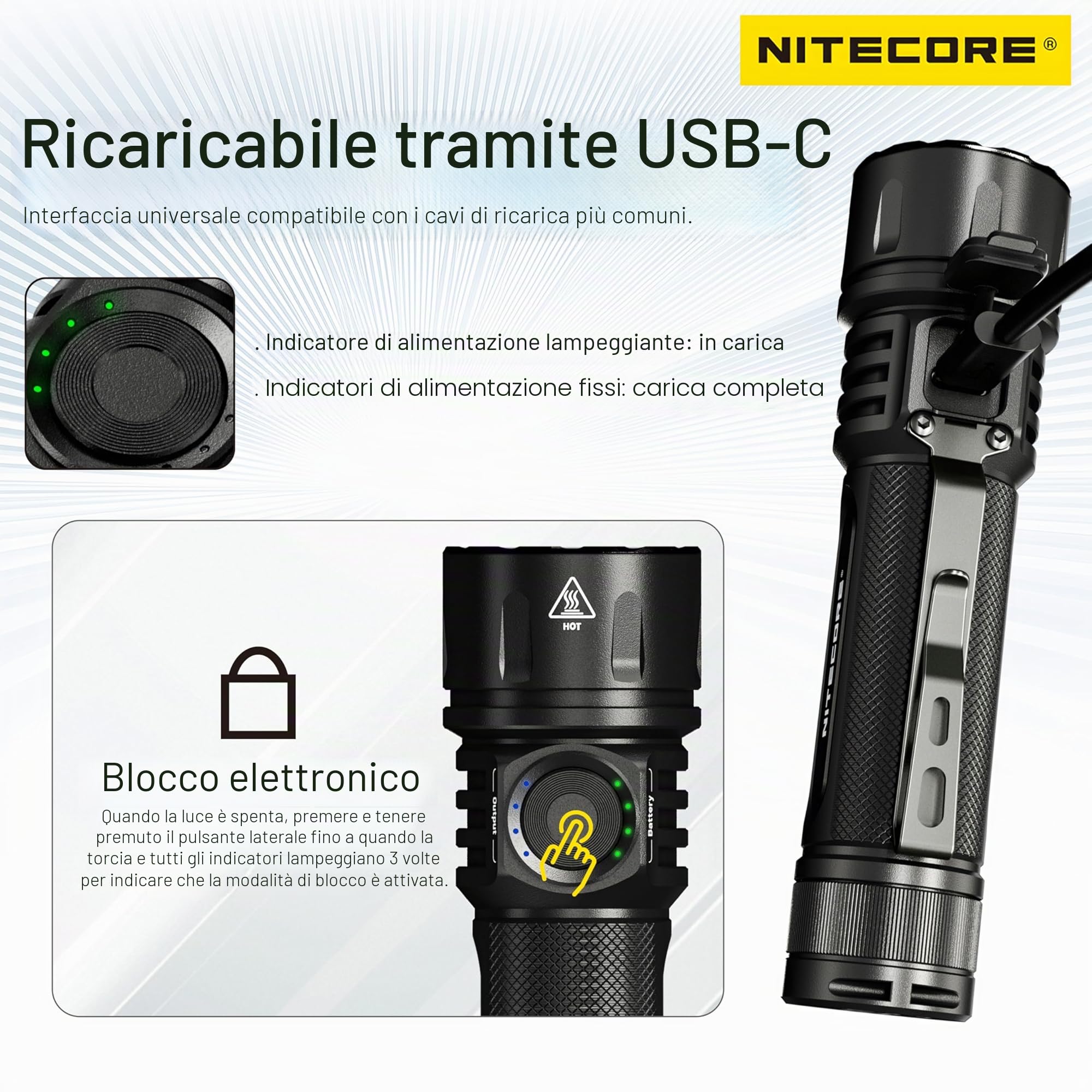 Nitecore EX7 della torcia elettrica di rendimento elevato del modello del fascio variabile