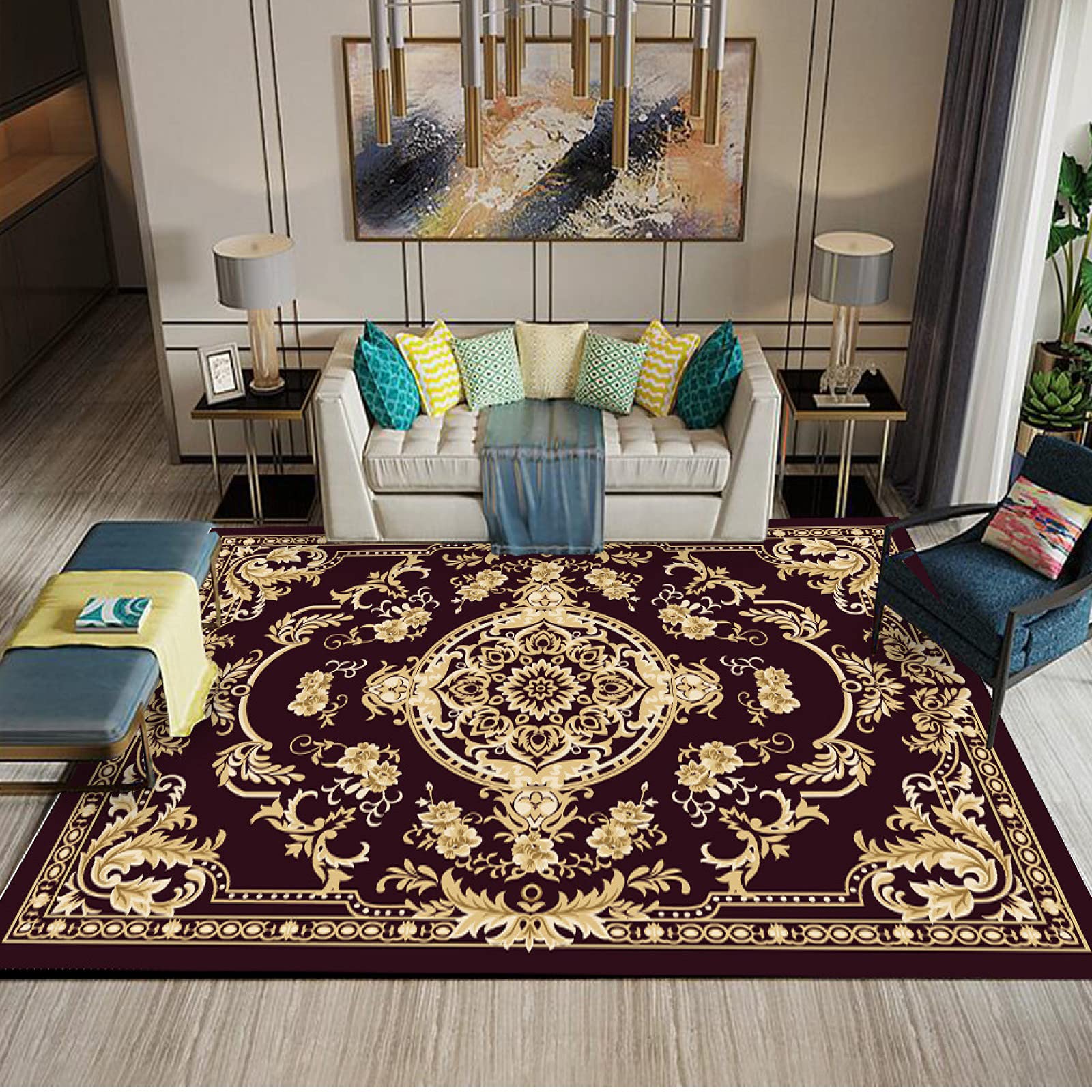 Tapis de sol traditionnel lavable contre les glissades