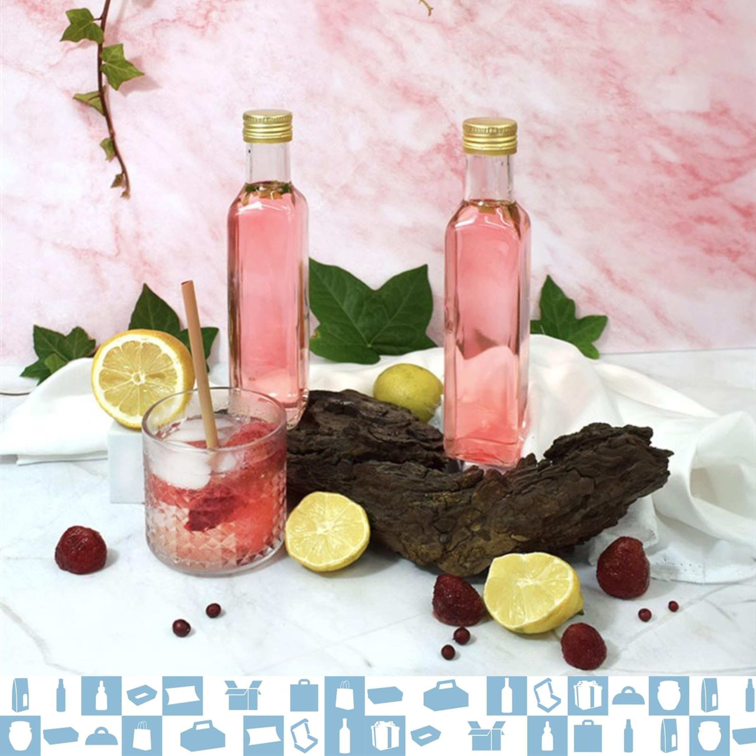 Set 20 Bottiglie di Vetro 250 ml con Tappo Dorato e Beccuccio + 20 Scatole, 20 Sigilli e 20 Etichette Kraft – Oliera Regalo per Olio e Aceto | Espirito Rebelde