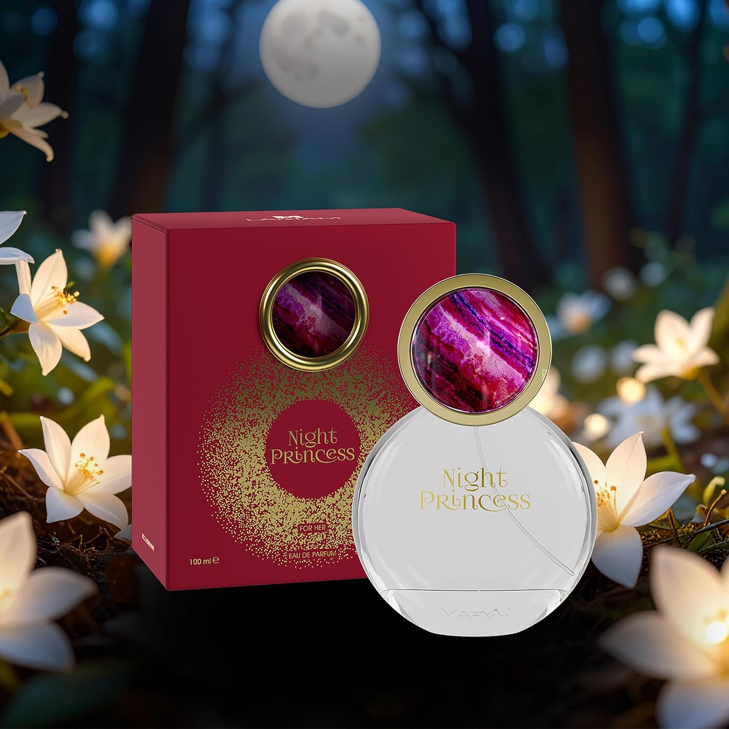 Maryaj Night Princess - Long-Lasting Women's Perfume - Amber, Jasmine Perfume for Women - Eau de Parfum with Floral and Woody Fragrances - 3.4 oz.