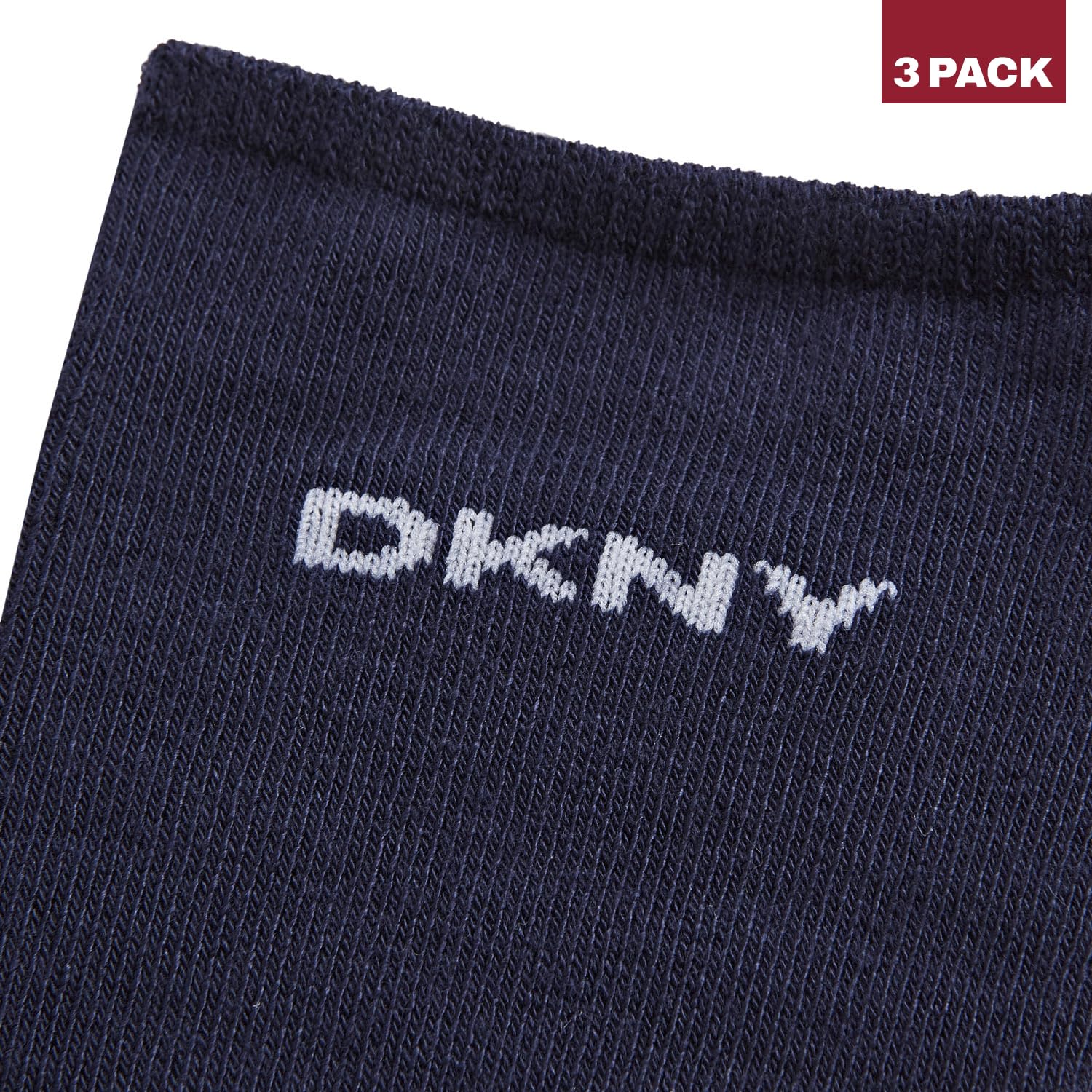 DKNY Skarpety damskie, 87% bawełna, 11% poliamid i 2% elastan Smart Designer długie skarpety do kostki, 3 pary, czarne, Czarny, Rozmiar uniwersalny