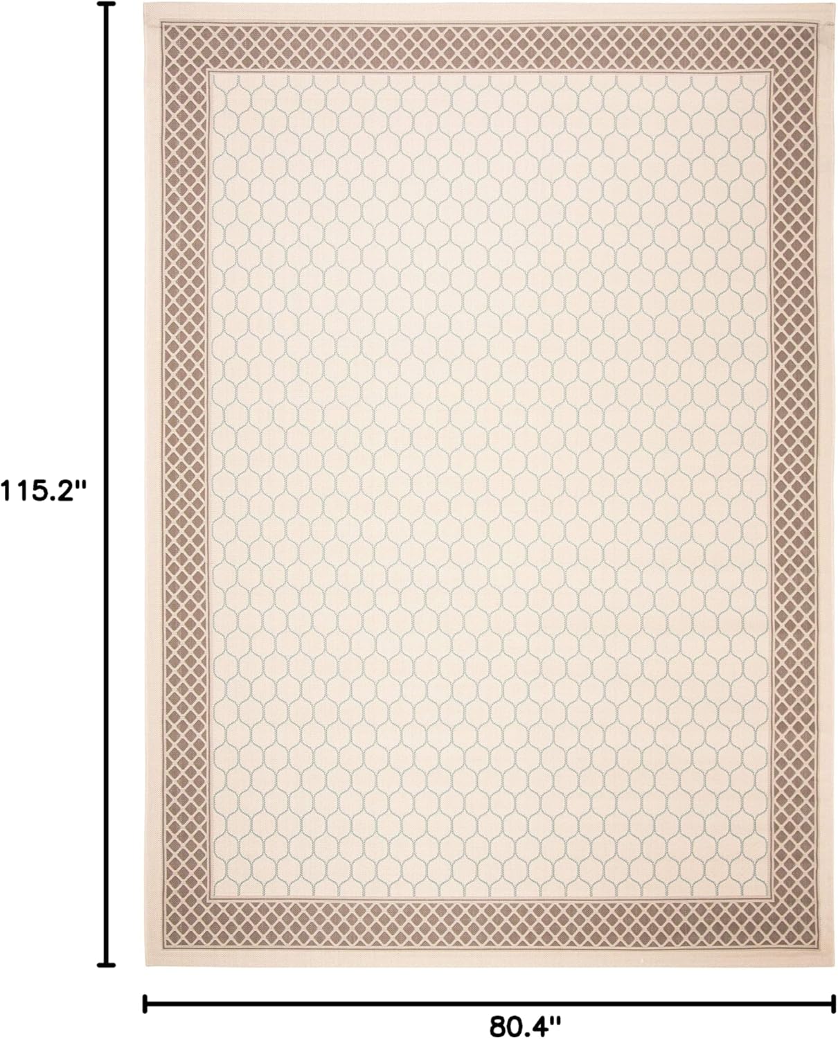 SAFAVIEH Courtyard Collection 6'7" x 9'6" Beige / Dark Beige CY7933 Indoor/ Outdoor Waterproof Easy Cleaning Patio Backyard Mudroom Area Rug