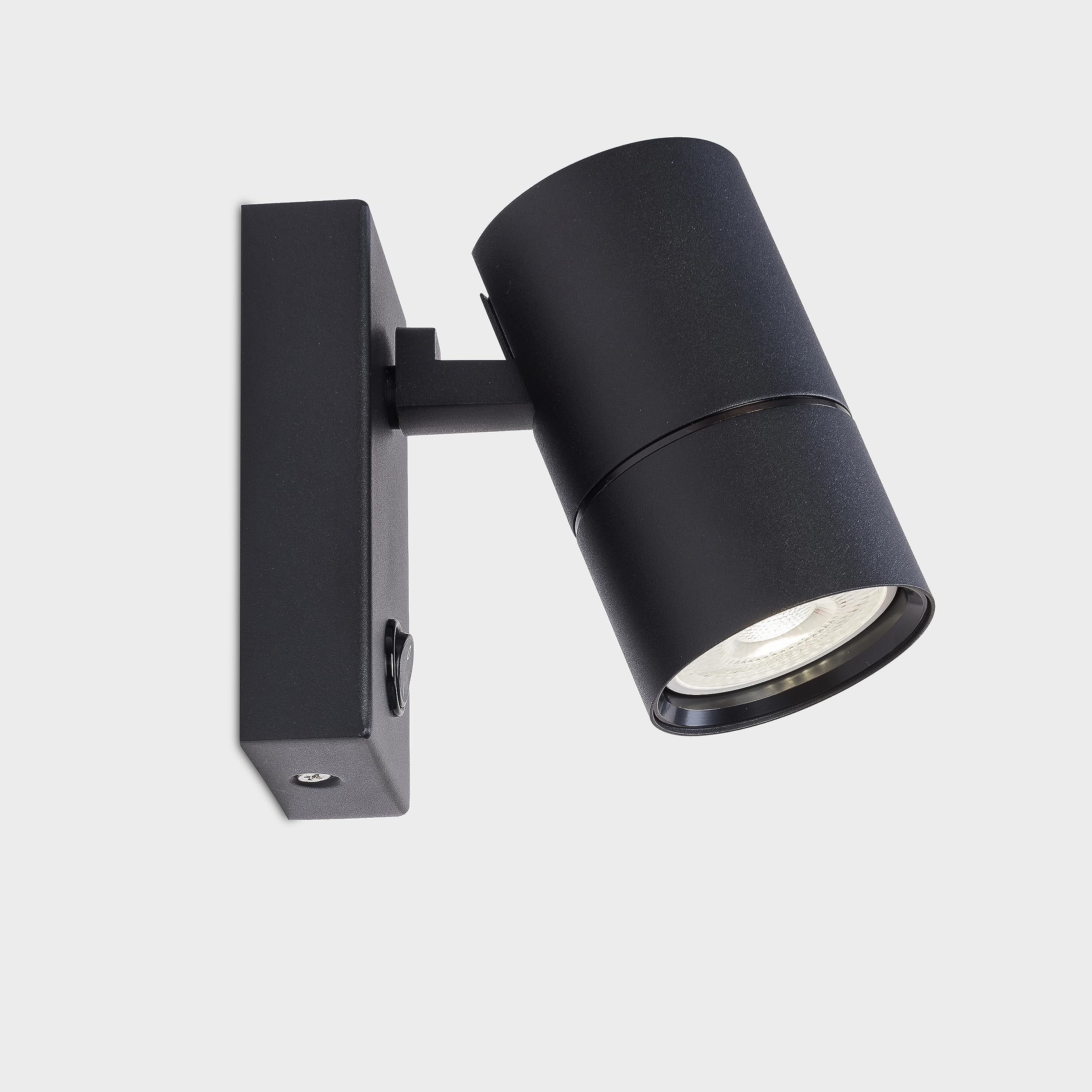 HARPER LIVING Black Spot Lights Wall Lights, LED Wall Lamp Rotatable GU10 Ceiling Spotlights Fitting for Bedroom, Living Room, Hallway, Lounge, Bulb not Included