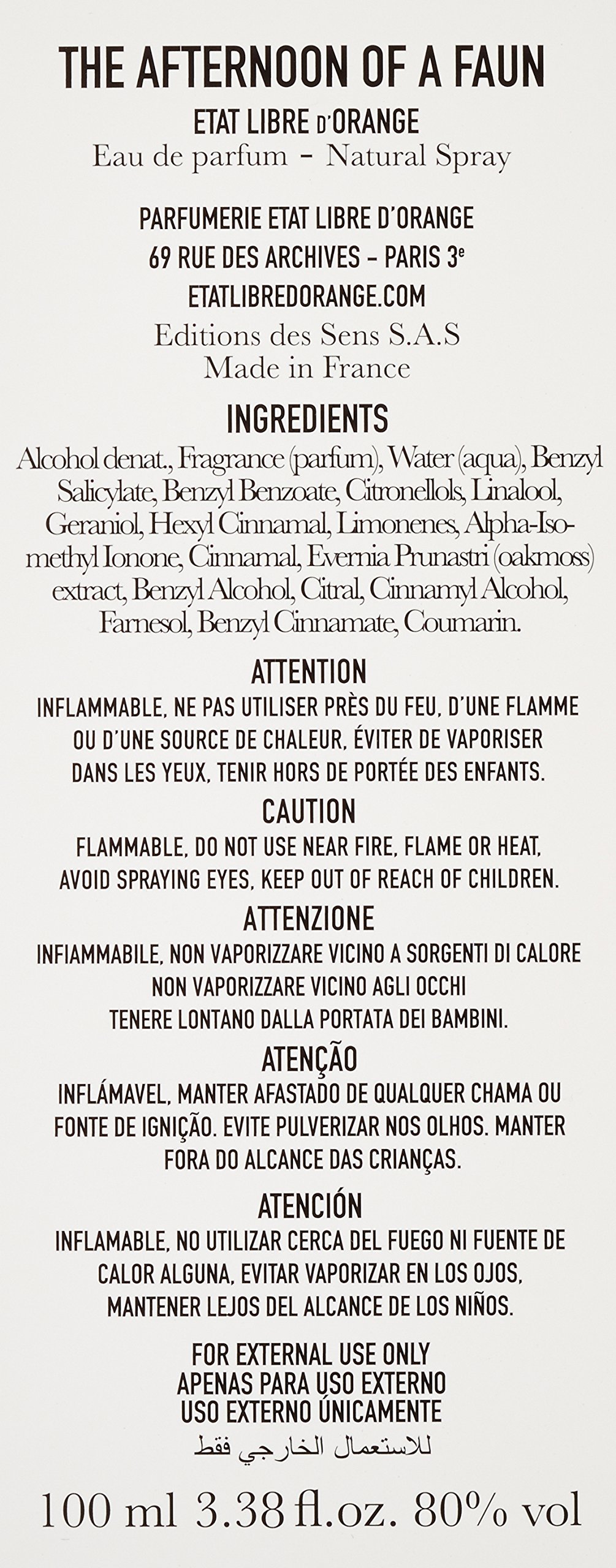 Etat Libre D'Orange The Afternoon Of A Faun 100Ml Spray Eau De Parfum