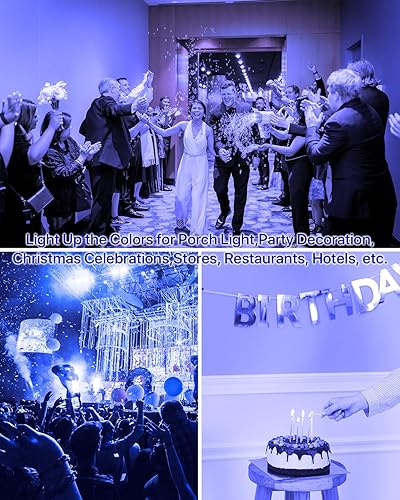 Miniatura 9 de ORALUCE Bombilla azul para porche equivalente a 40 W, bombillas LED A15 para decoración e iluminación de fiesta de Halloween, Navidad, bombilla de