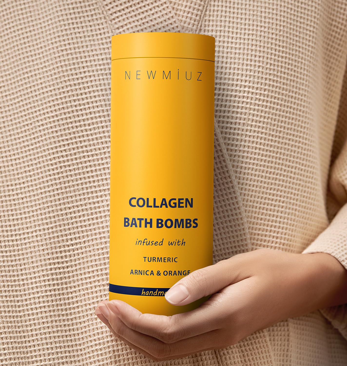 Bombes de Bain Naturelles Luxueux Cadeau Pour Hydratation et Nourrissage de la Peau Sèche Huile Essentielle de Curcuma et Arnica à l'Orange Plongez-vous dans un Bain de Spa Béatifiant