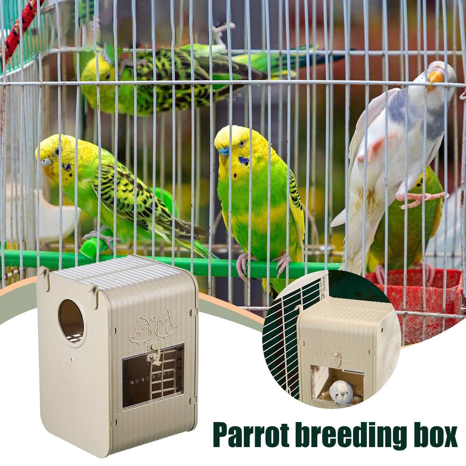 Caja de reproducción del Loro - Contenedor de de Aspecto de Periquito, Ornamento de anidación Conure | Opciones de Montaje Flexibles aplicación y Amplia fácil de Limpiar con Montaje Seguro