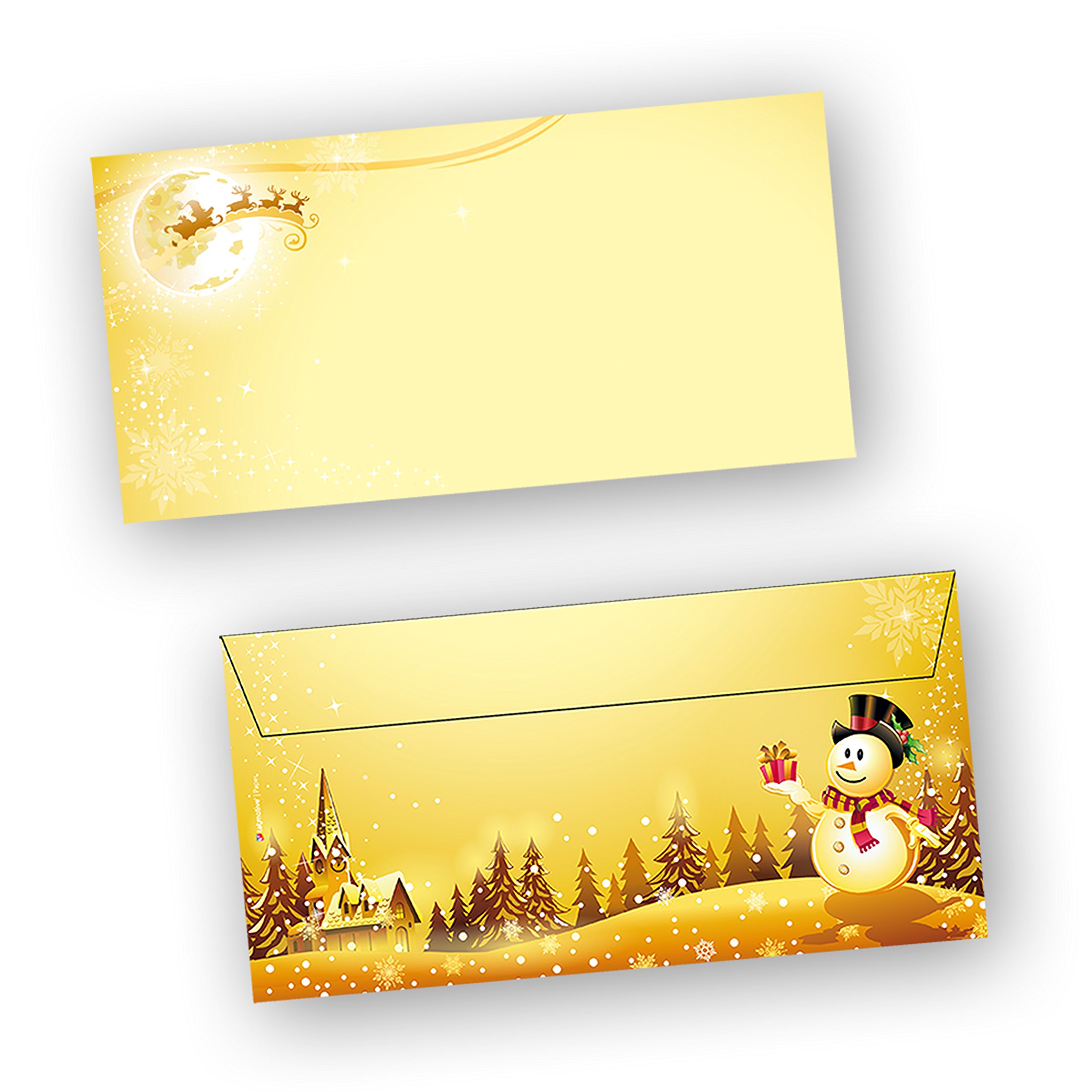 tatmotive Weihnachtskarten Set Schneemann (25 Sets) mit Umschlag und mit Einlegeblätter Einleger zum bedrucken