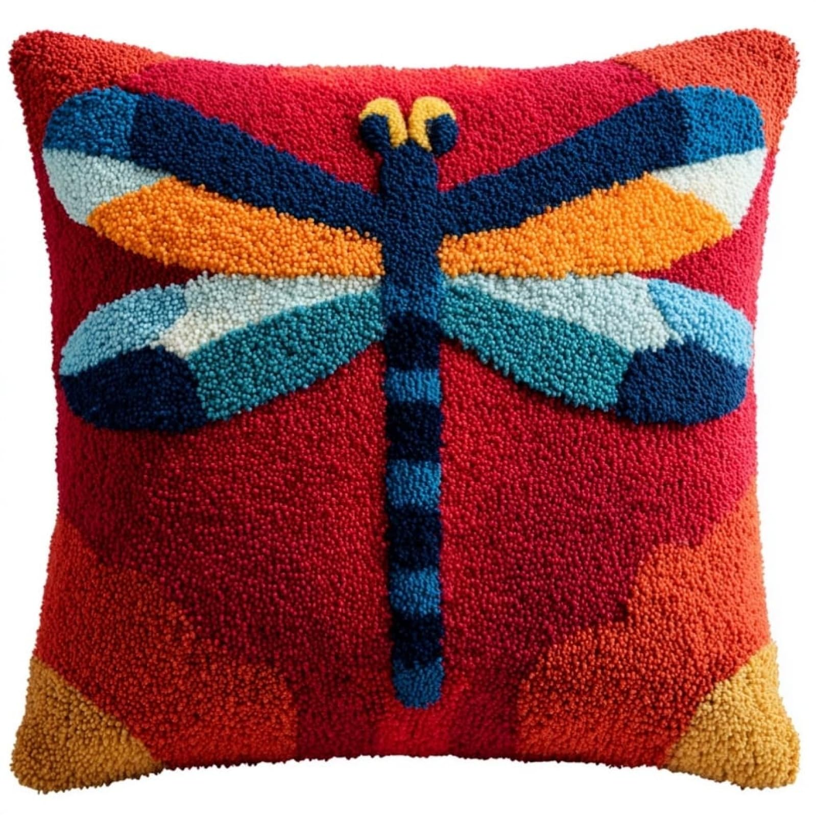 AxiangziK Pre-Printed Latch Hook Pillow Kit for Adults,Cartoon Dragonfly