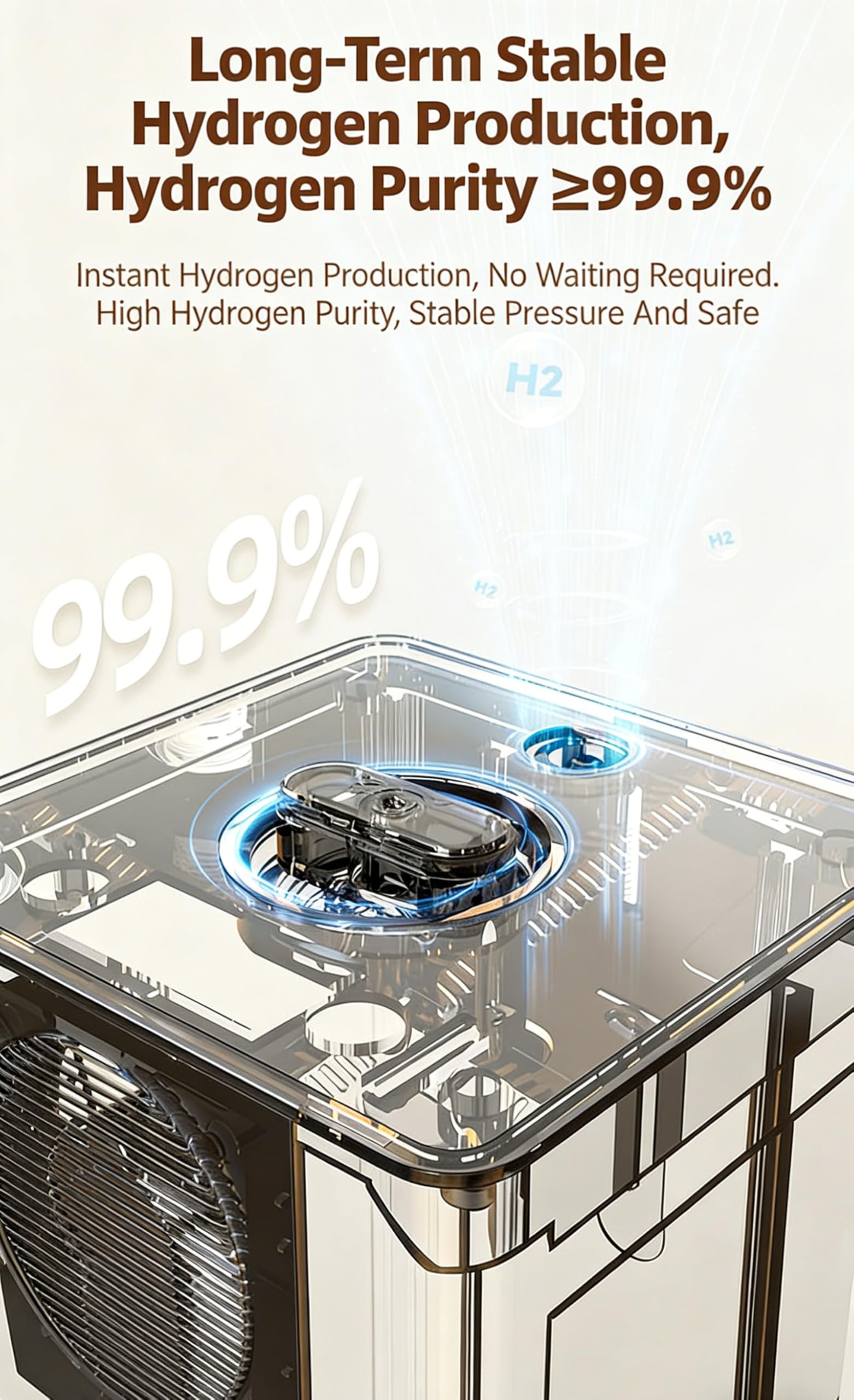 Urządzenie Do Inhalacji Wodorem O Wysokiej Czystości (99,99%), Przenośny Generator Wodoru, Jonizator Wody Wodorowej Spe, Inhalator H2 Z Separacją H2/O2, 3 Ustawienia Czasu