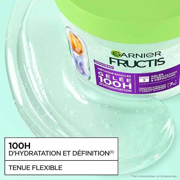 Garnier Fructis Méthode Boucles - Gelée Capillaire Hydratation & Définition pour Cheveux Bouclés - Enrichie en Acide Hyaluronique et Agent Gainant - Pour Tous les Types de Boucles - 370 ml - 2