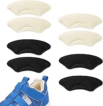 Heel Grips for Baby and Women's Shoes, Heel Cushion Pad Non-Slip Adhesive Adhesive Heel Inserts to Prevent Rubbing Slipping (Black + Beige)(4 Pairs)