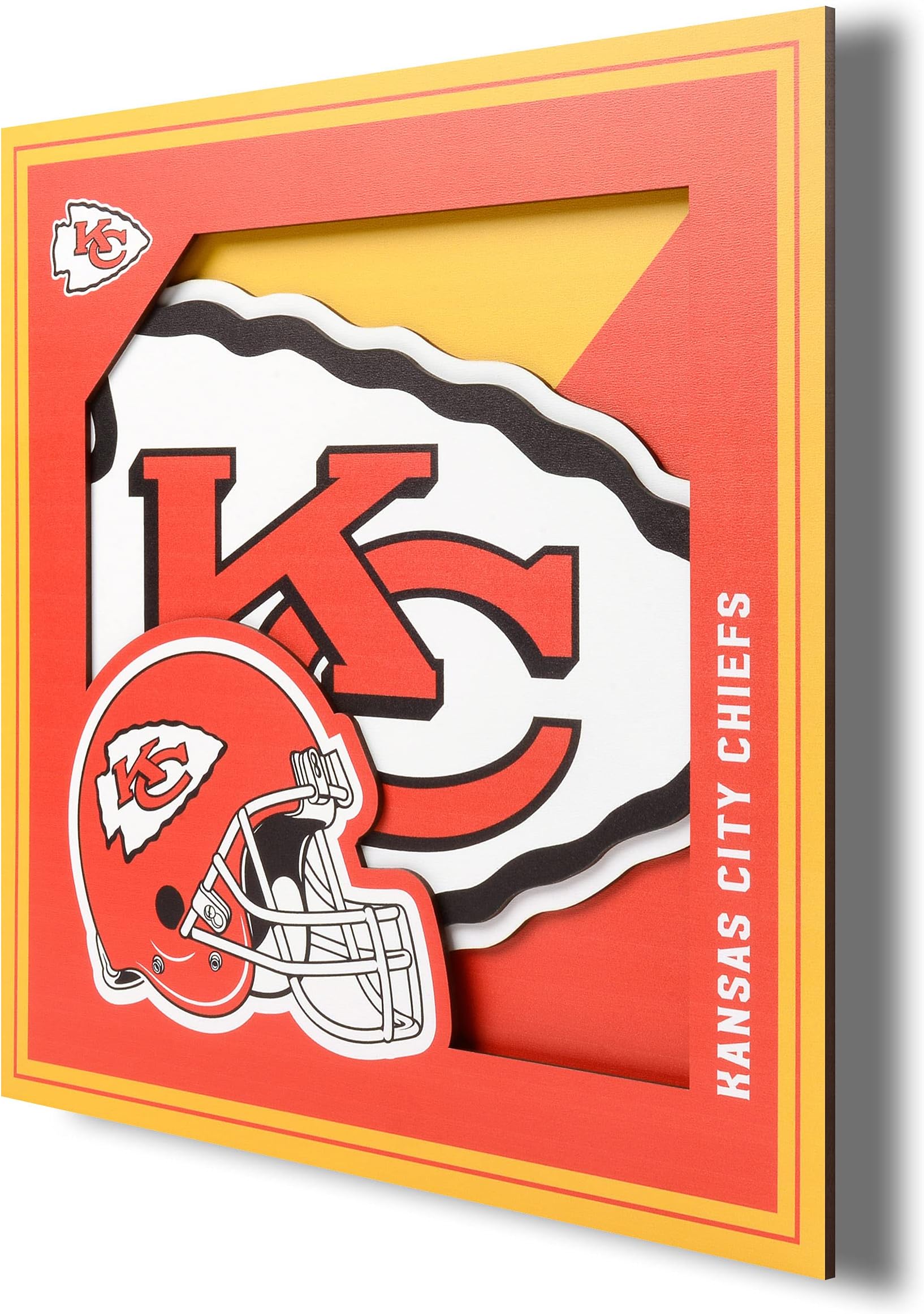 YouTheFanKansas City Chiefs 3D Logo Series Wall Art-12x12