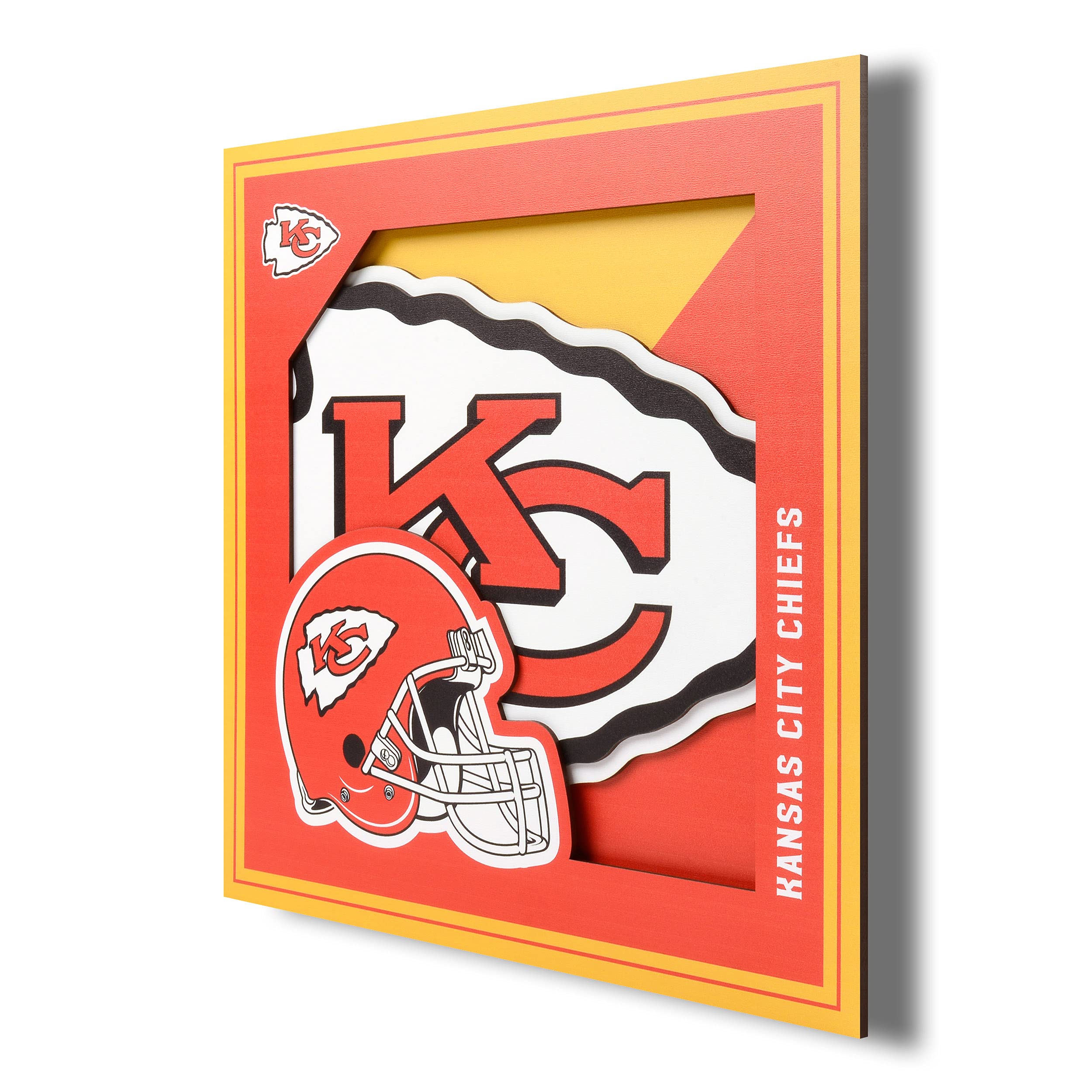 YouTheFanKansas City Chiefs 3D Logo Series Wall Art-12x12