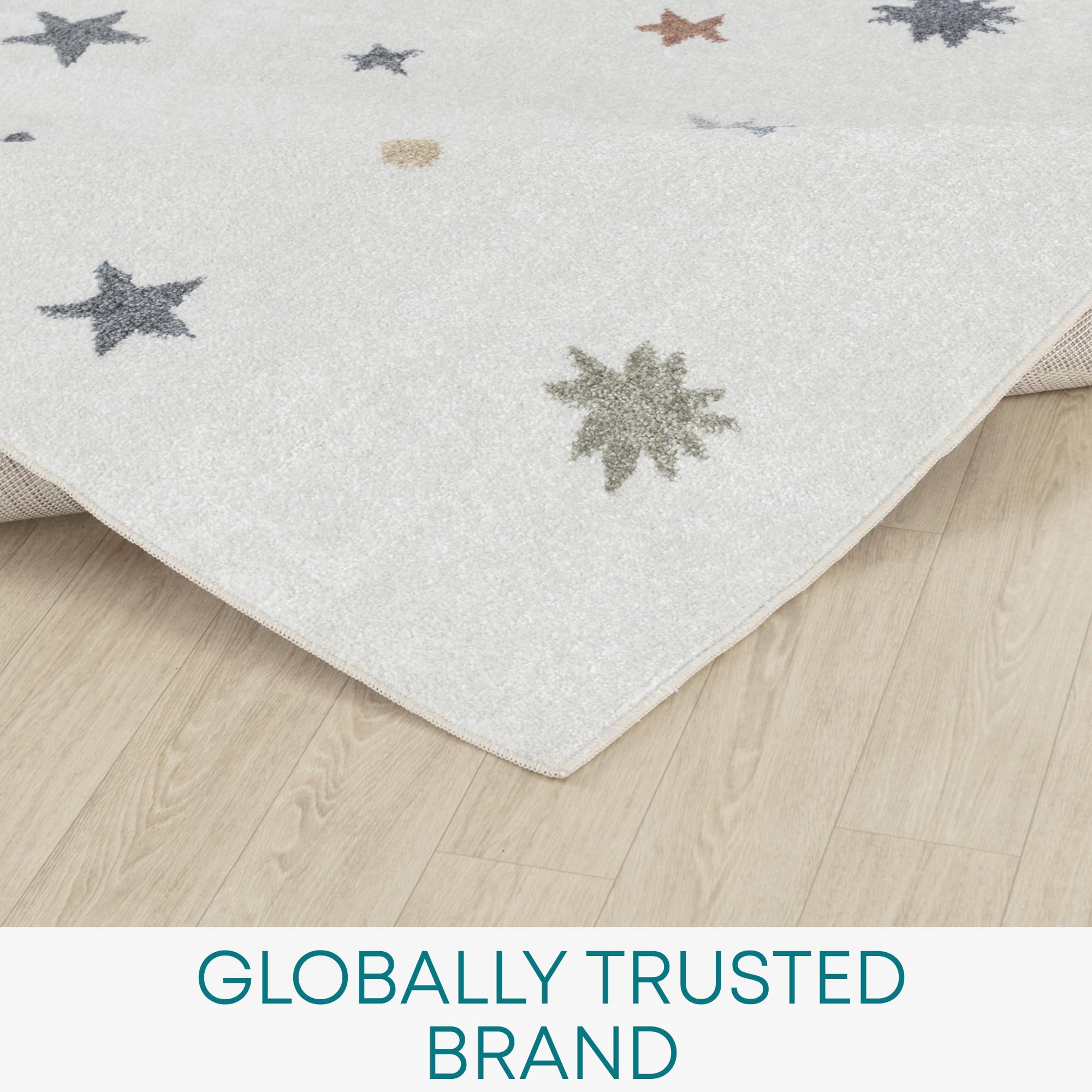 Livabliss Stella Stars Washable Kids Rug, Childrens Rugs for Bedroom 80x150 cm - Image 4