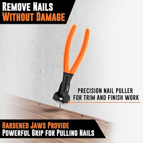 Miniatura 3 de Mutt Tools - Alicates de corte de extremo de 8 pulgadas resistentes - Herramienta de pinzas CRV - Alicates para extractor de uñas, herramienta para