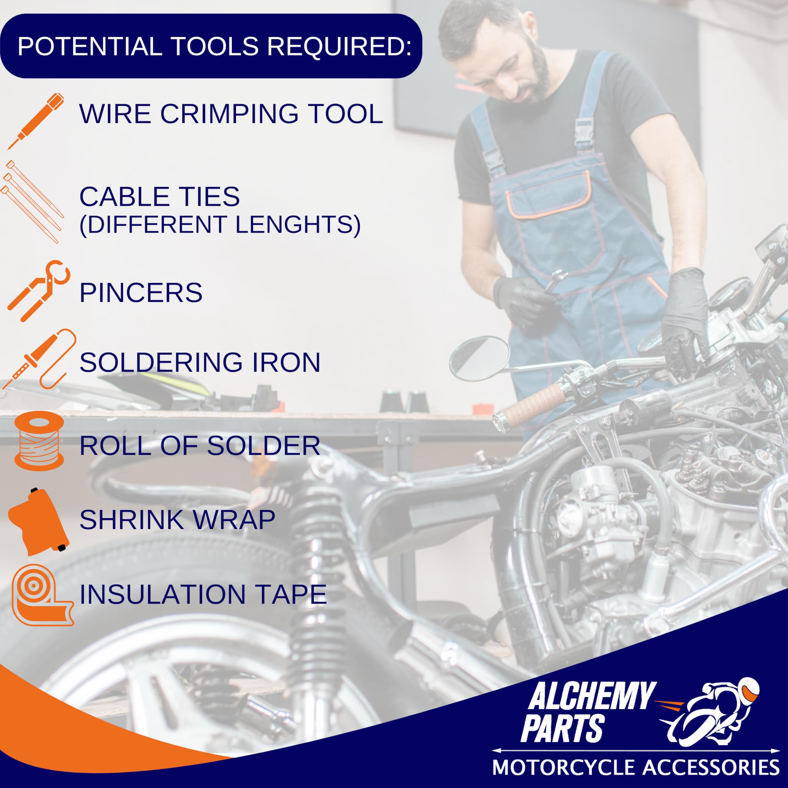 Alchemy Parts Kit fascio faro moto con interruttore on/off completo per moto, triciclo, quad ATV con interruttore impermeabile