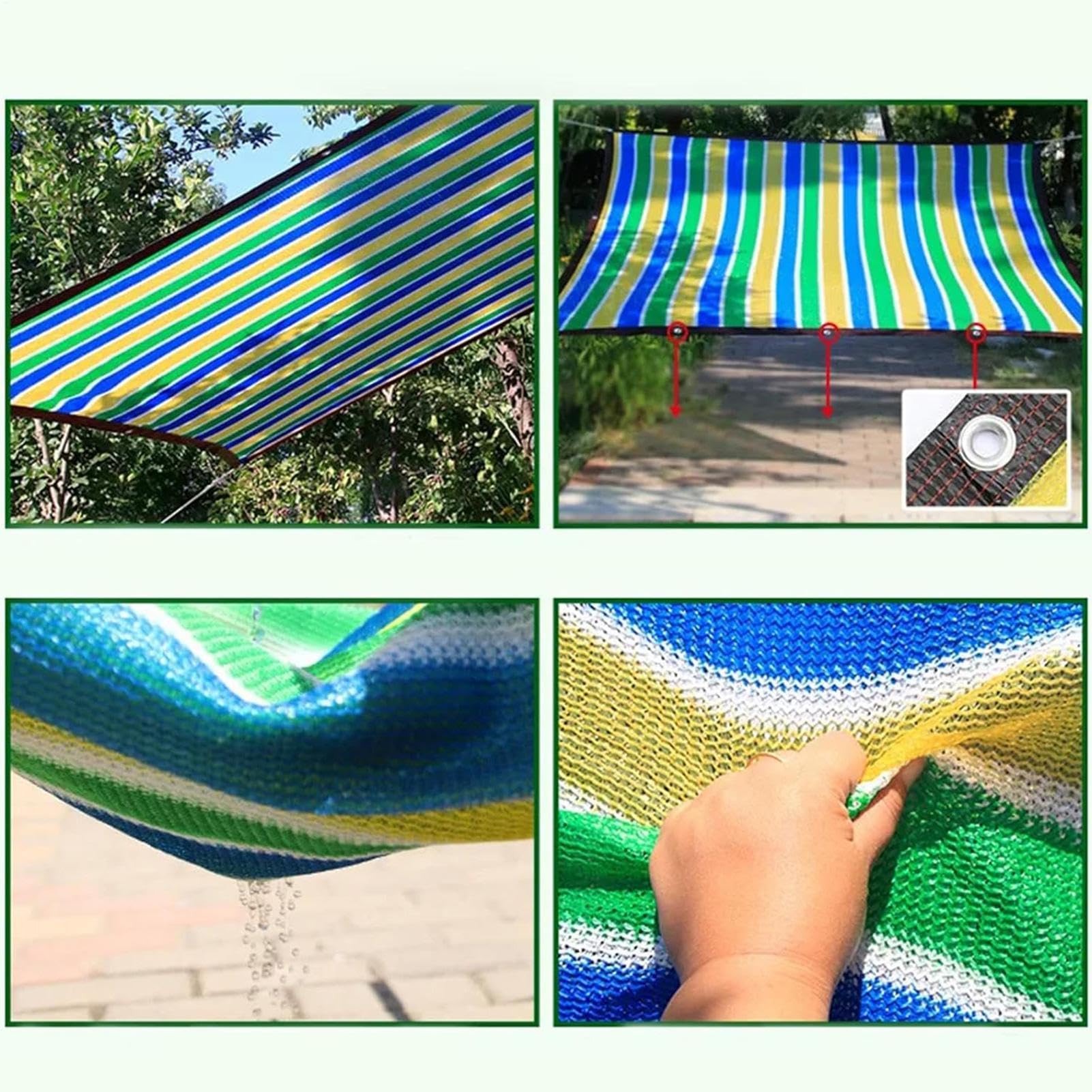 Voile d'ombrage pour terrasse extérieur,Auvent de toiture rectangulaire anti-UV pour terrasse, jardin, arrière-cour, pergola, poulailler
