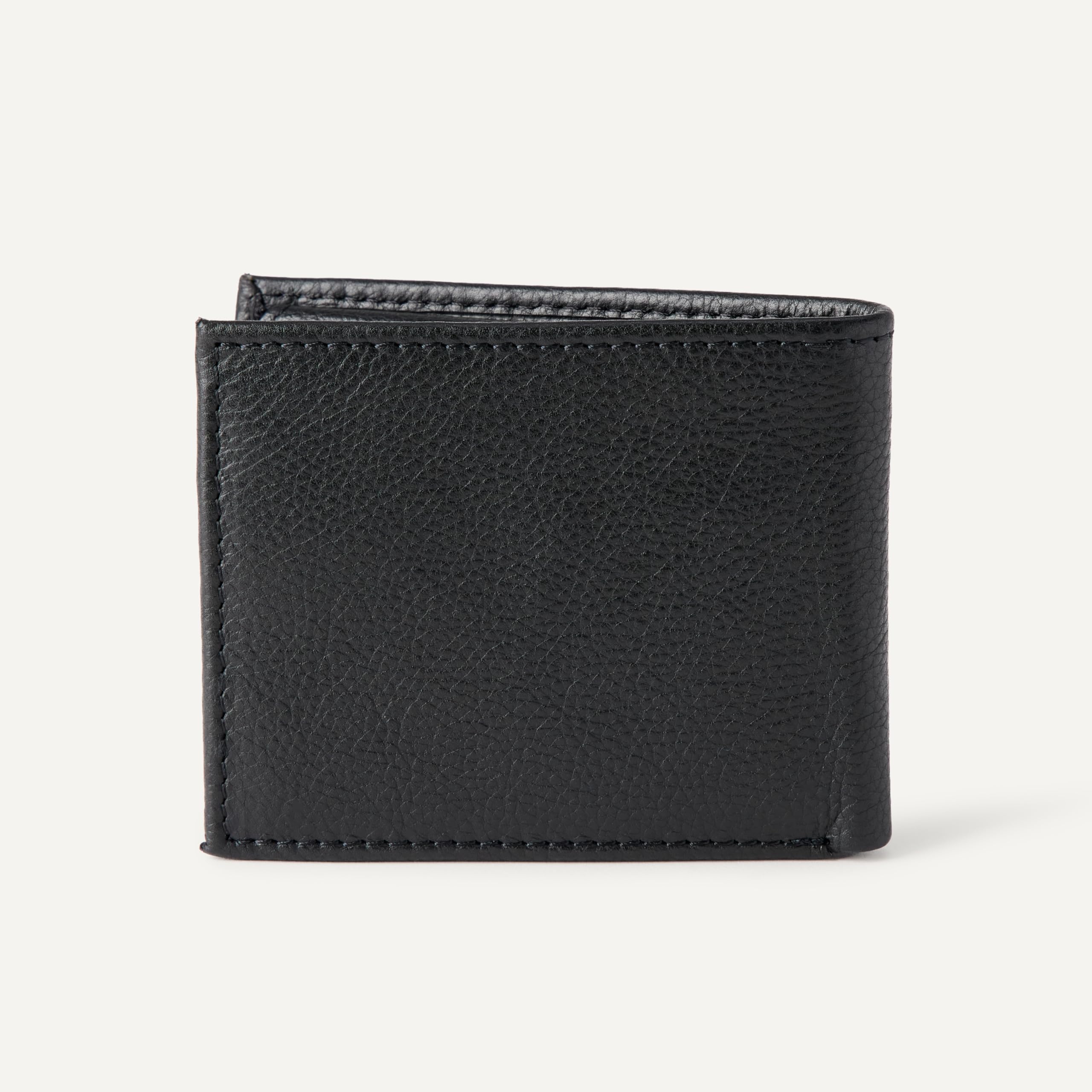 Amazon Essentials Men's Pebbled Full Grain Leather Bifold Wallet