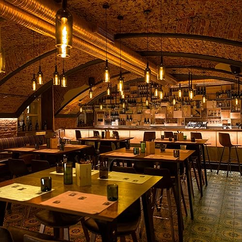 Miniatura 6 de Bombillas tubulares E26 LED Edison regulables de 40 W, 4.96 pulgadas, T10 T30 4 W, 350 lúmenes, bombillas vintage, 2200 K, blanco suave, sin