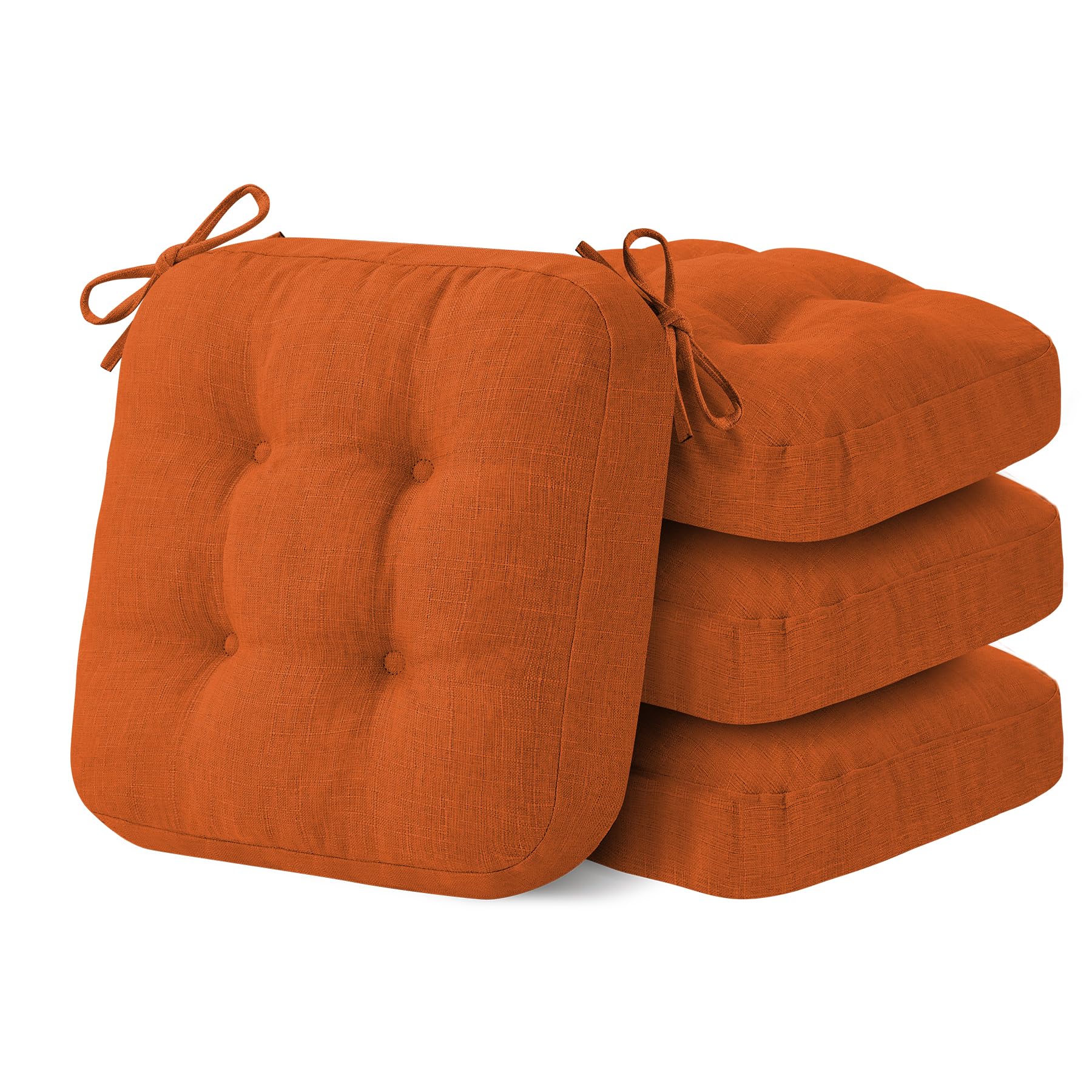 Chair Cushions, Memory Foam Dining Chair Cushions, Tufted Indoor Chair Pads, Set of 4, 16.5' x 16.5' x 3.5', Beige — view 14