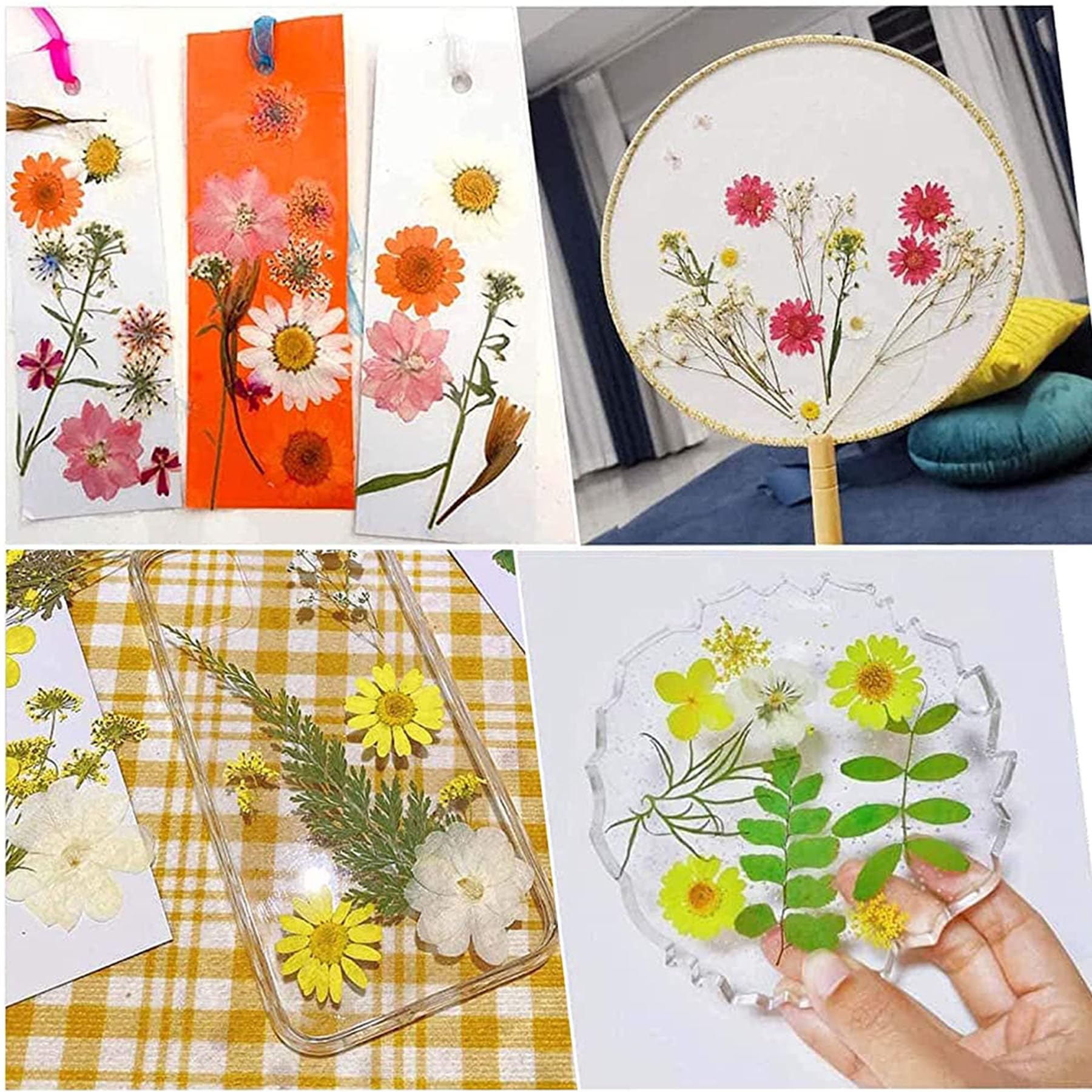 Woohome 4 Pack Dried Flowers for Resin Molds 85 Pcs Real Natural Dried Pressed Flowers - Image 3