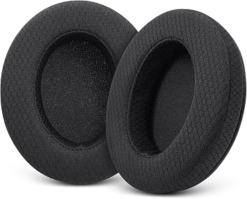 Upgraded Replacement Earpads Cushions for HyperX Cloud/Alpha, Audio Technica M50X/M40X, Turtle Beach Stealth 400/600 & More - Ear Pads with Breathable Mesh Fabric/Added Thickness/Memory Foam