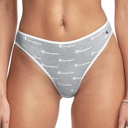 Champion Tanga Heritage para mujer, ropa interior de algodón elástico, absorbe la humedad