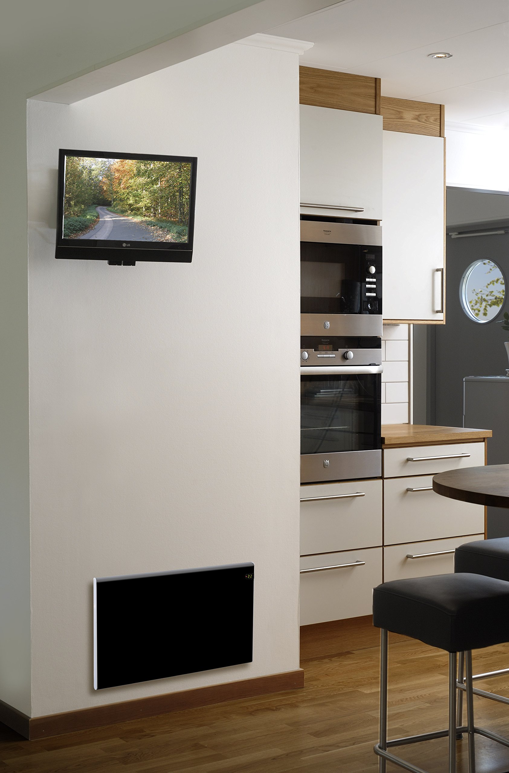 Adax Neo NP - Radiador Electrico Bajo Consumo 2000W | Calefactor Bajo Consumo | Radiador eléctrico moderno | Altura 370mm | Calefactor Electrico KDT Negro | IP20