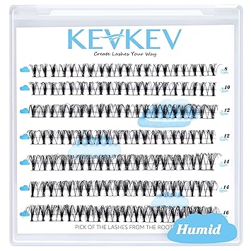 Lash Clusters 70 Pcs Cluster Lashes Eyelash Clusters DIY Cluster Eyelash Extensions Individual Lashes Thin Band & SoftHumid,D-8-16mix