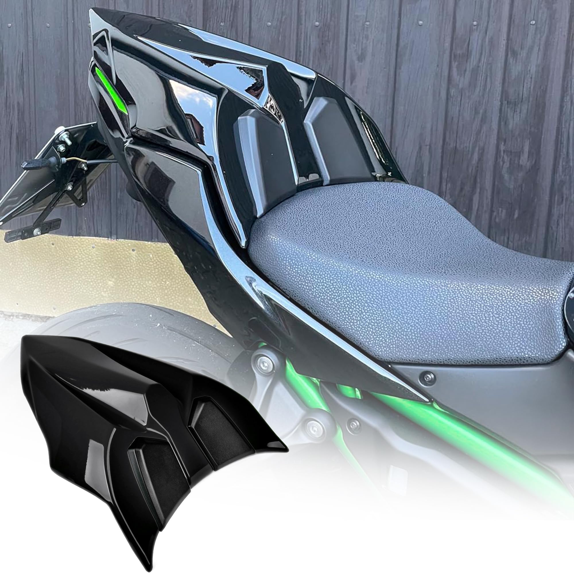 Motorcycle Rear Passenger Pillion Solo Seat Cowl for Ninja 650 Z650 2017 2018 2019 2020 2021 2022 2023 2024 2025 Cover Fairing Tail Section(Black)