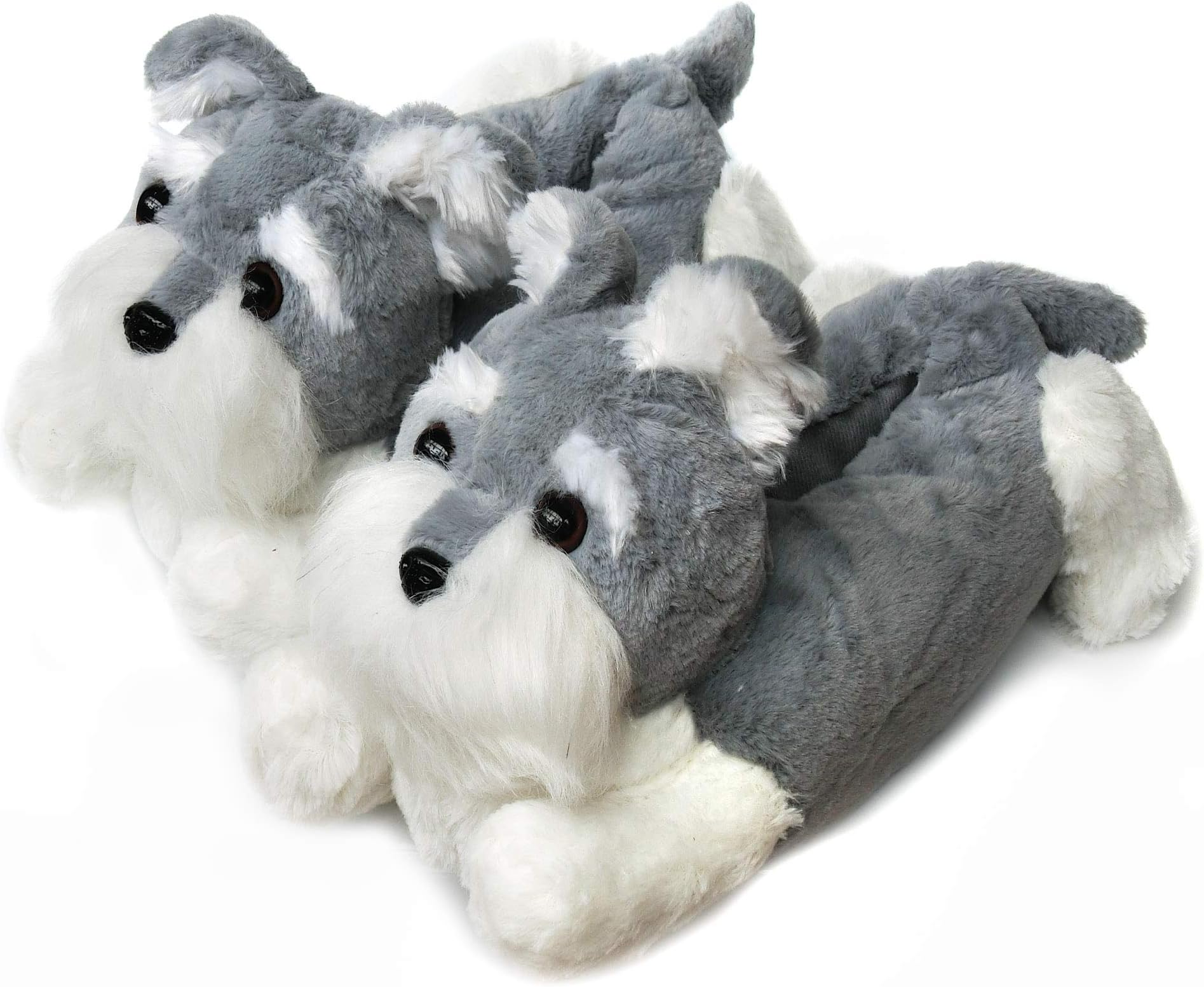 Women's Fluffy Animal Slippers, Novelty Dog Slippers for Women and Men