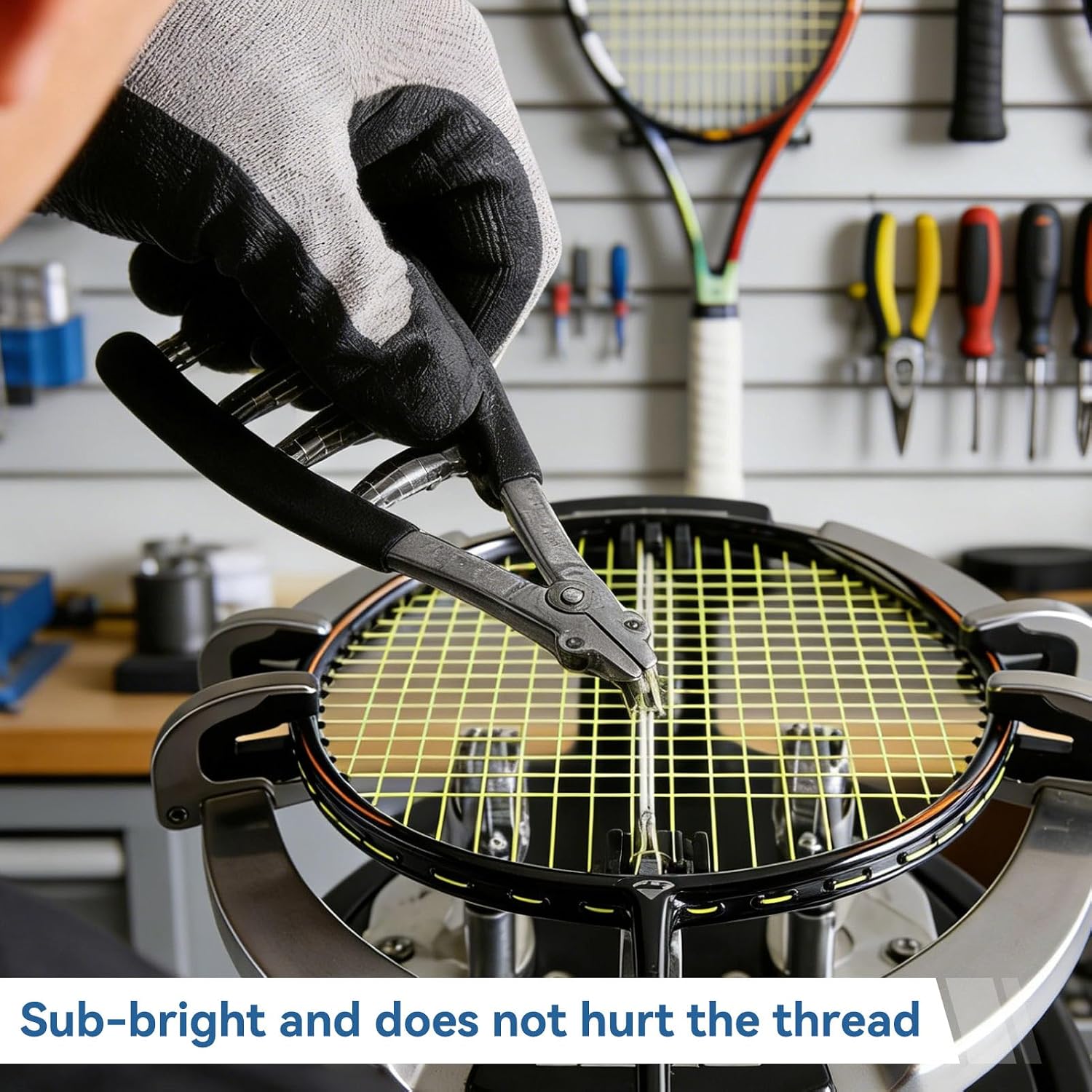 Stringing Starting Clamp 4-Spring for Tennis & Badminton Racket, Zinc Alloy Racquet Line Clamp with Thread Protection, Holding The Racquet Line for Threading Work, A Useful Tool for Stringers