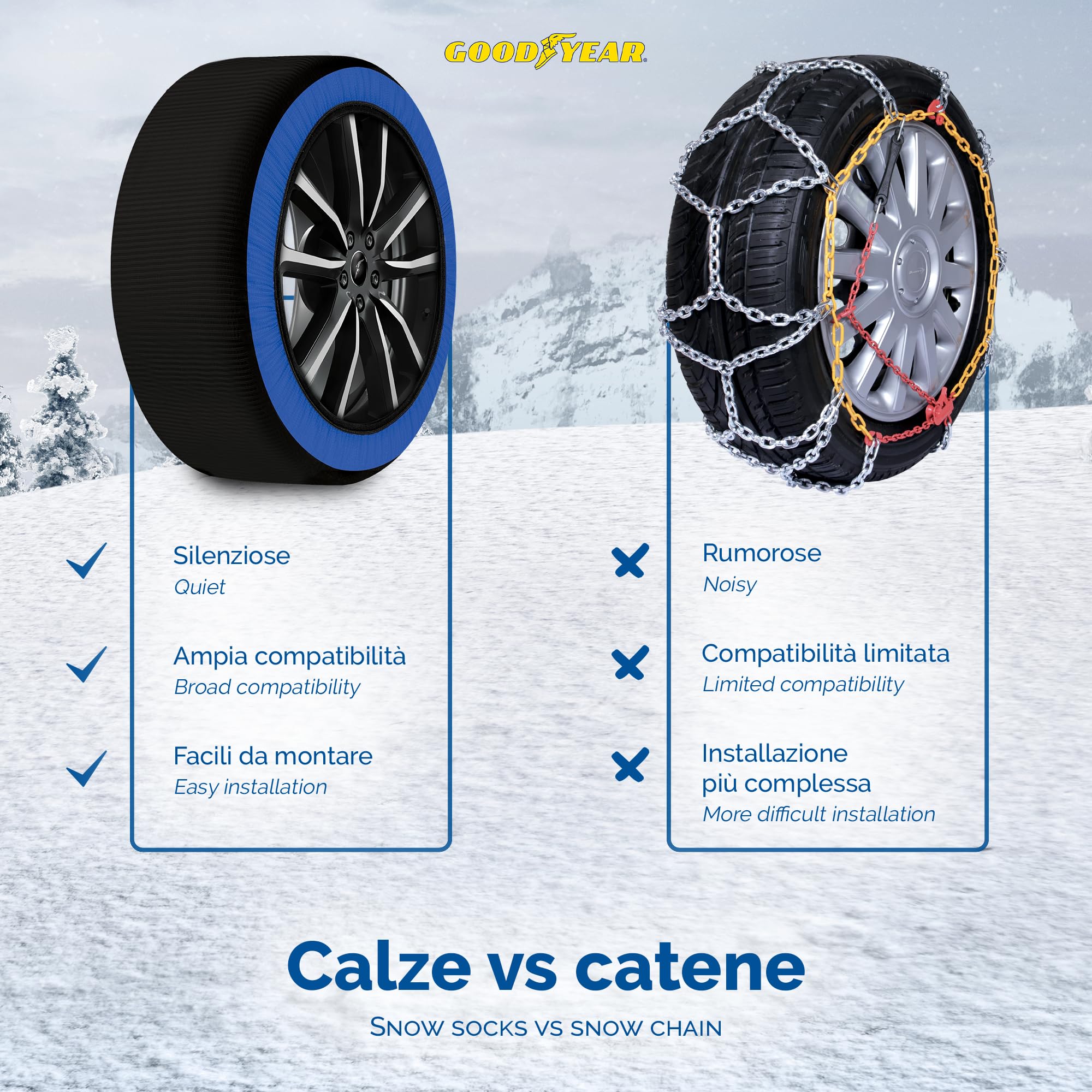 Goodyear Star Gripper Catene da Neve Tessuto Omologate EN 16662-1:2020 XL R14-R21