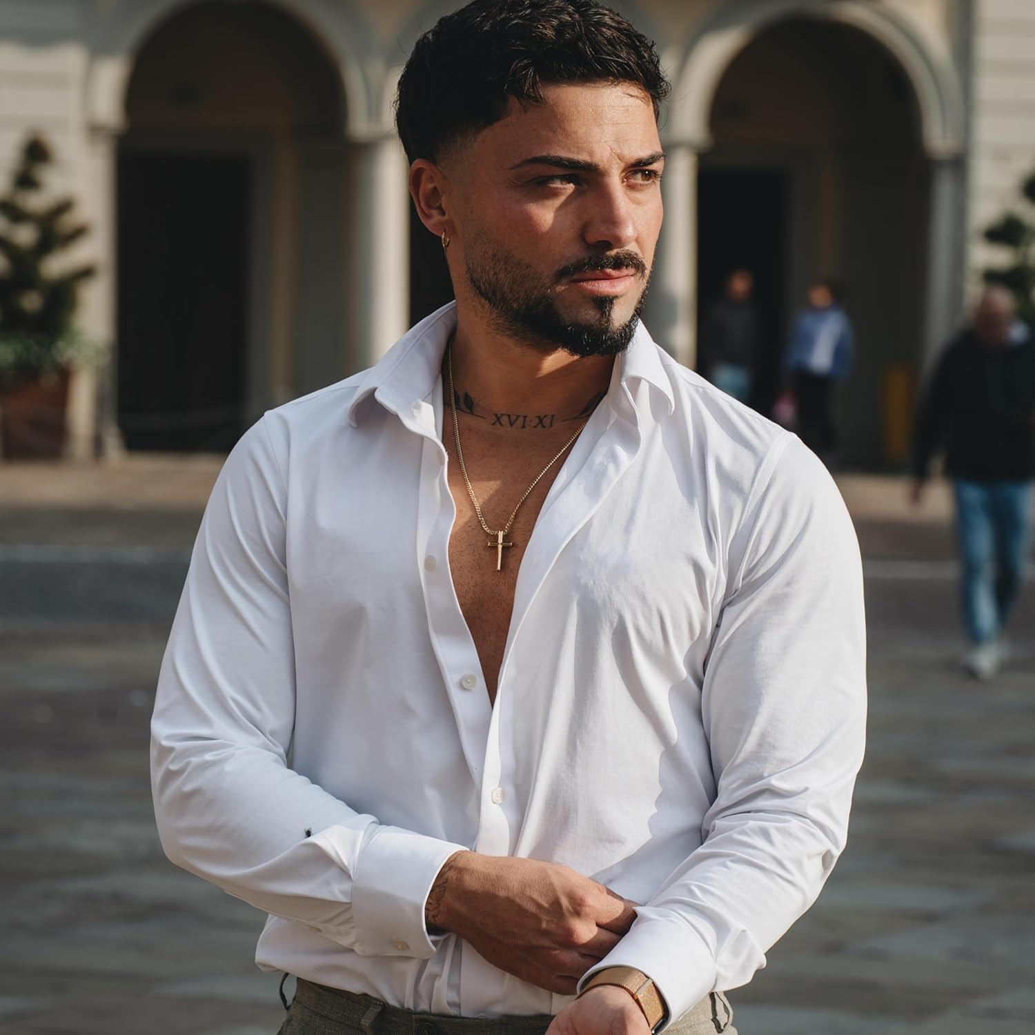 SERASAR Premium Necklace Men [Loyal] | Stainless 316L Surgical Steel | Waterproof | Solid Cuban Chain | Secure Clasp | Three Colors | Jewelry Box Included