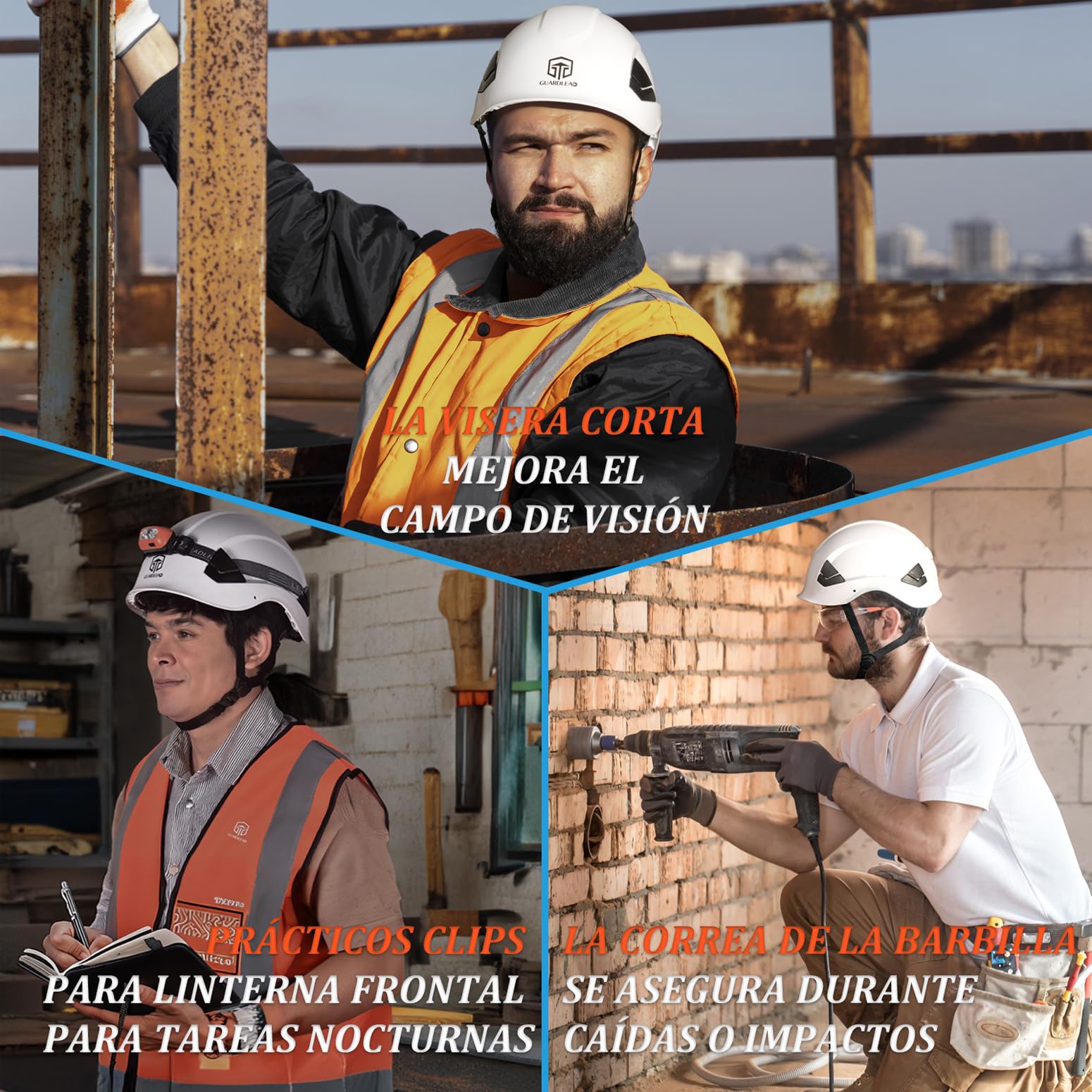 Casco de Seguridad ventilado, Casco de Seguridad con Casco Industrial EN 397, Casco de Trabajo homologado ANSI Z89.1 para la Industria y la construcción