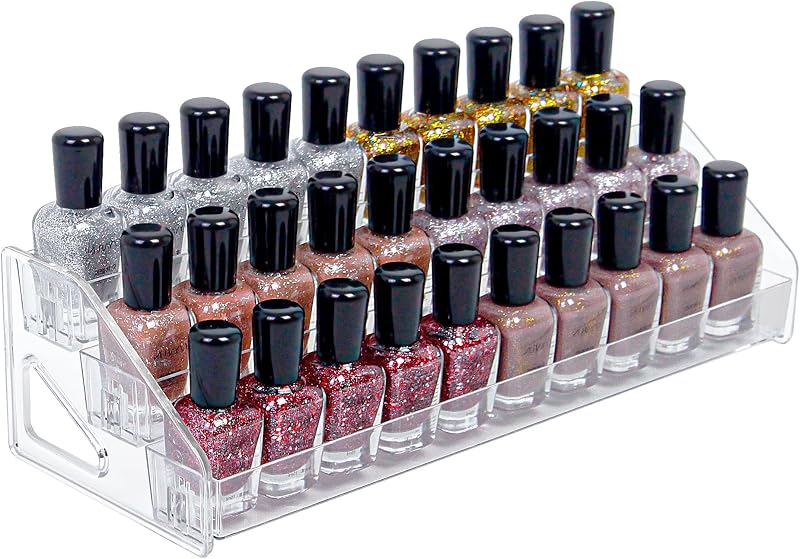 Soddeph Organizador de Acrílico com 3 Compartimentos para Esmaltes