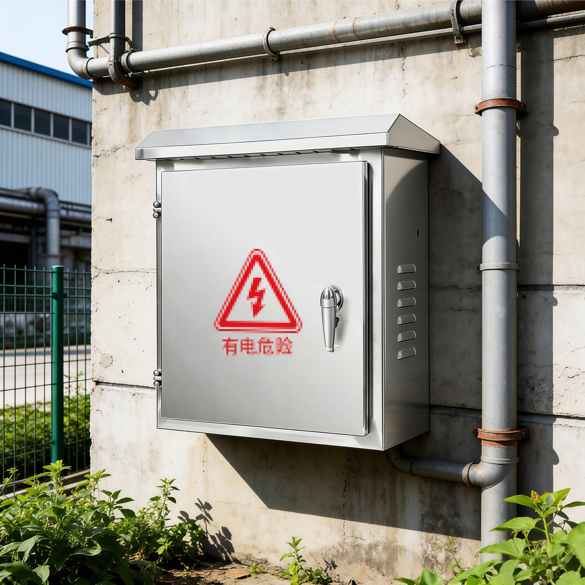 Zewnętrzna skrzynka elektryczna ze stali nierdzewnej 304, wodoodporna i odporna na warunki atmosferyczne skrzynka przyłączeniowa, zamykana, do montażu na ścianie (60x80x20cm/23,6x31,5x7,8 cala)