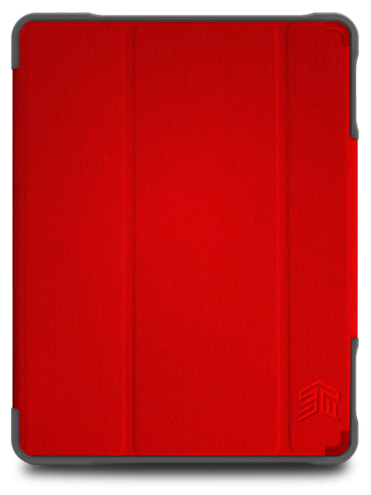STM Bags Dux Plus DUO - Custodia per Apple iPad 10,2" (2019 e 2020), colore: Rosso/Trasparente [Militare Standard I Apple Pencil/Logitech Crayon I Impermeabile I Funzione leggio I Wake/sleep]