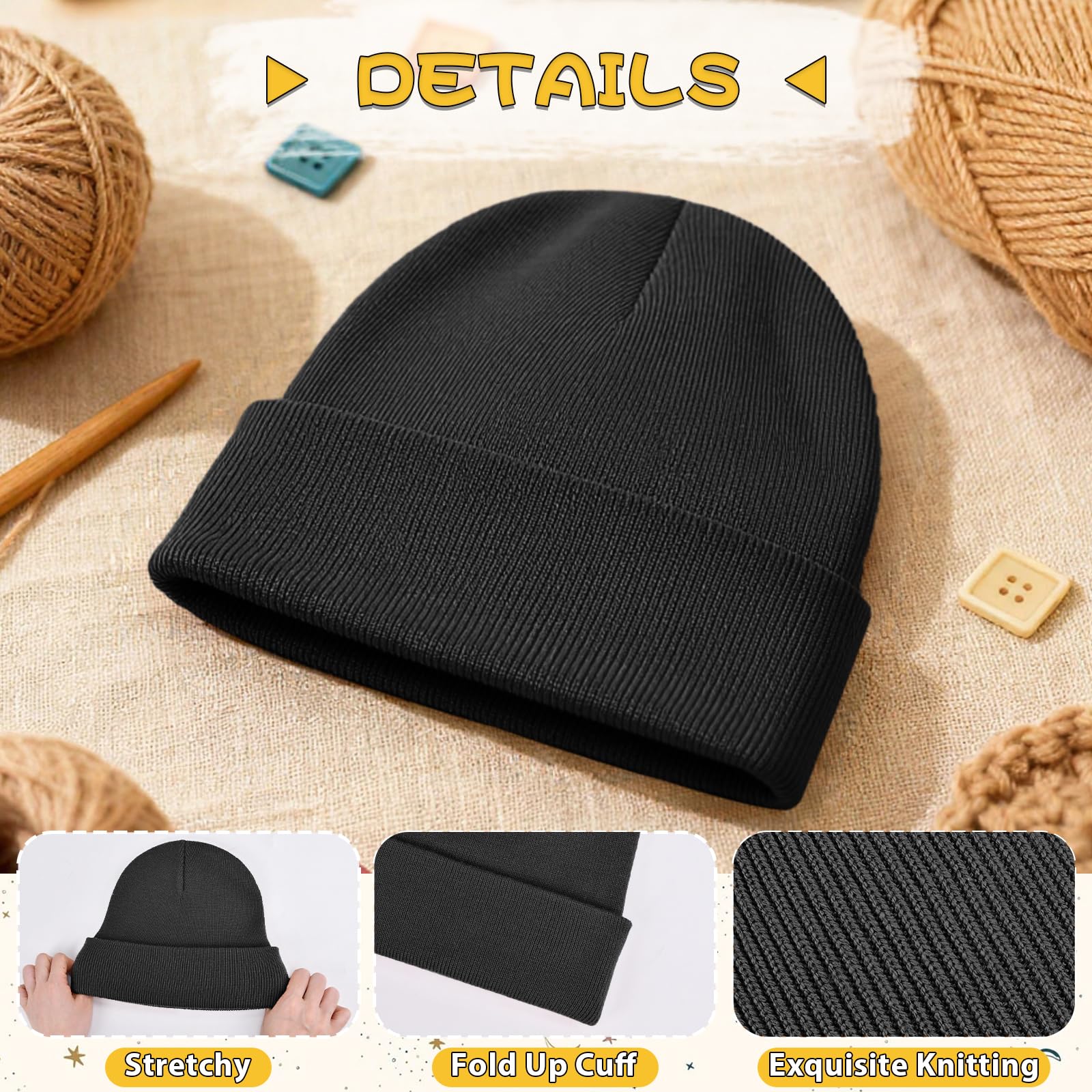 ZOORON Toddler Beanie Baby Kids Beanies Warm Winter Hat Knit Skull Cap for Boys & Girls Soft Children Infant Hat, 1 Pack-black, 3-12 Years 3