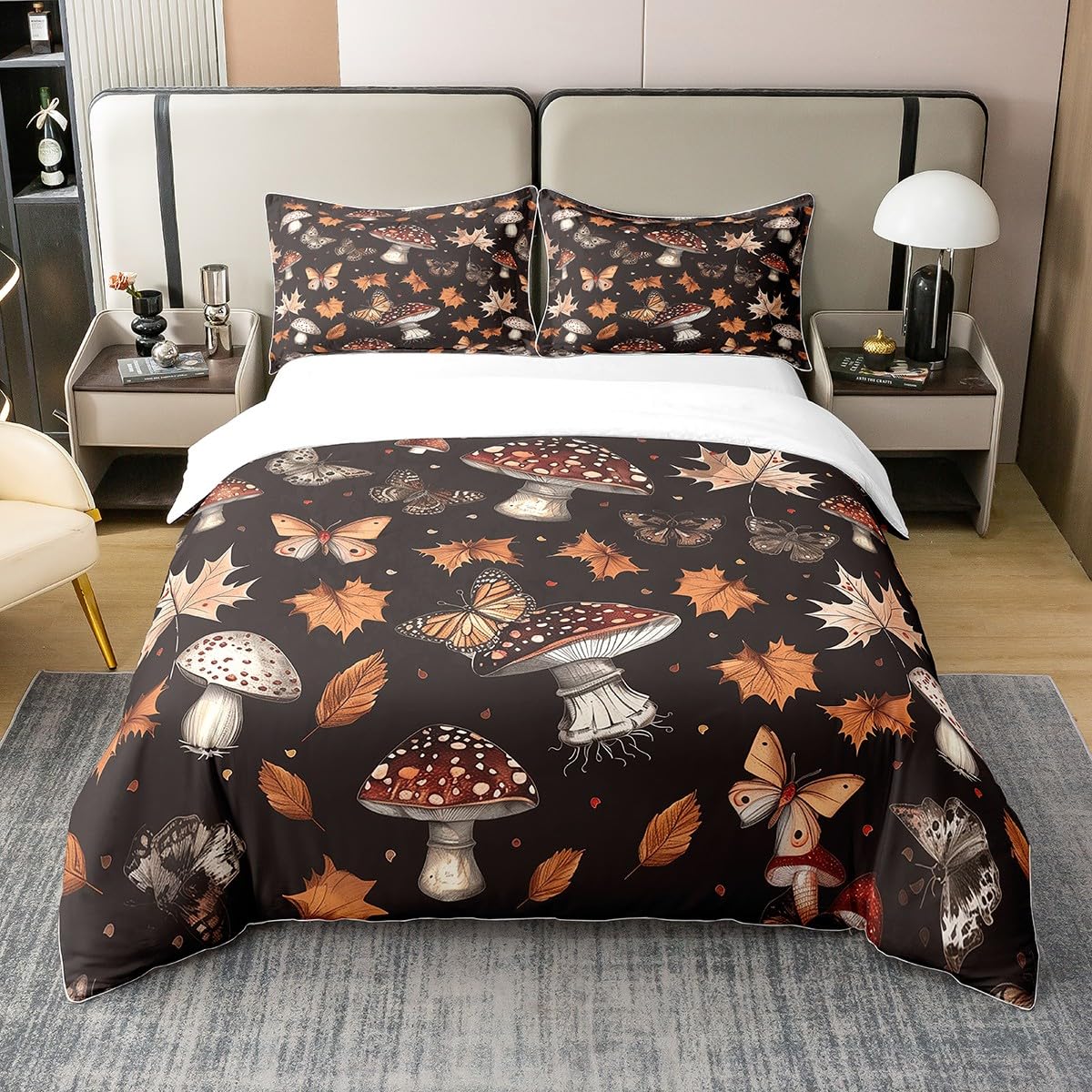 Housse de couette motif champignon coton pour lit enfant Homemissing