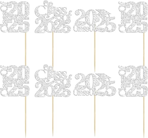 Miniatura 3 de Paquete de 30 decoraciones para cupcakes de graduación 2023 con purpurina para la clase de 2023, decoraciones para la clase de 2023, suministros de