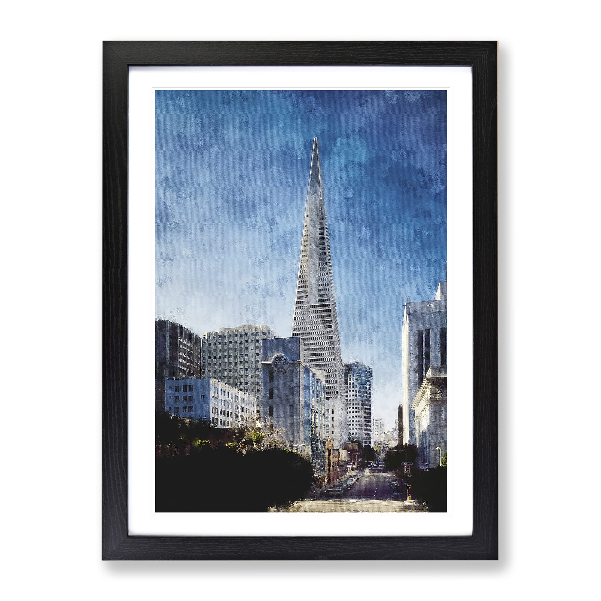 Transamerica Pyramid In San Francisco Painting Modern Framed Wall Art Print