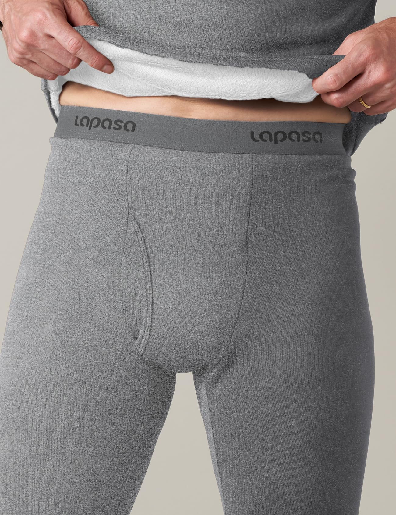 LAPASA Pacco da 2 o 1 Calzamaglie Termica Uomo Fodera in Pile Medio/Pesante Pantaloni Termici Sportivi Strato Base Biancheria Intima Leggings Caldi M10/M25/M56
