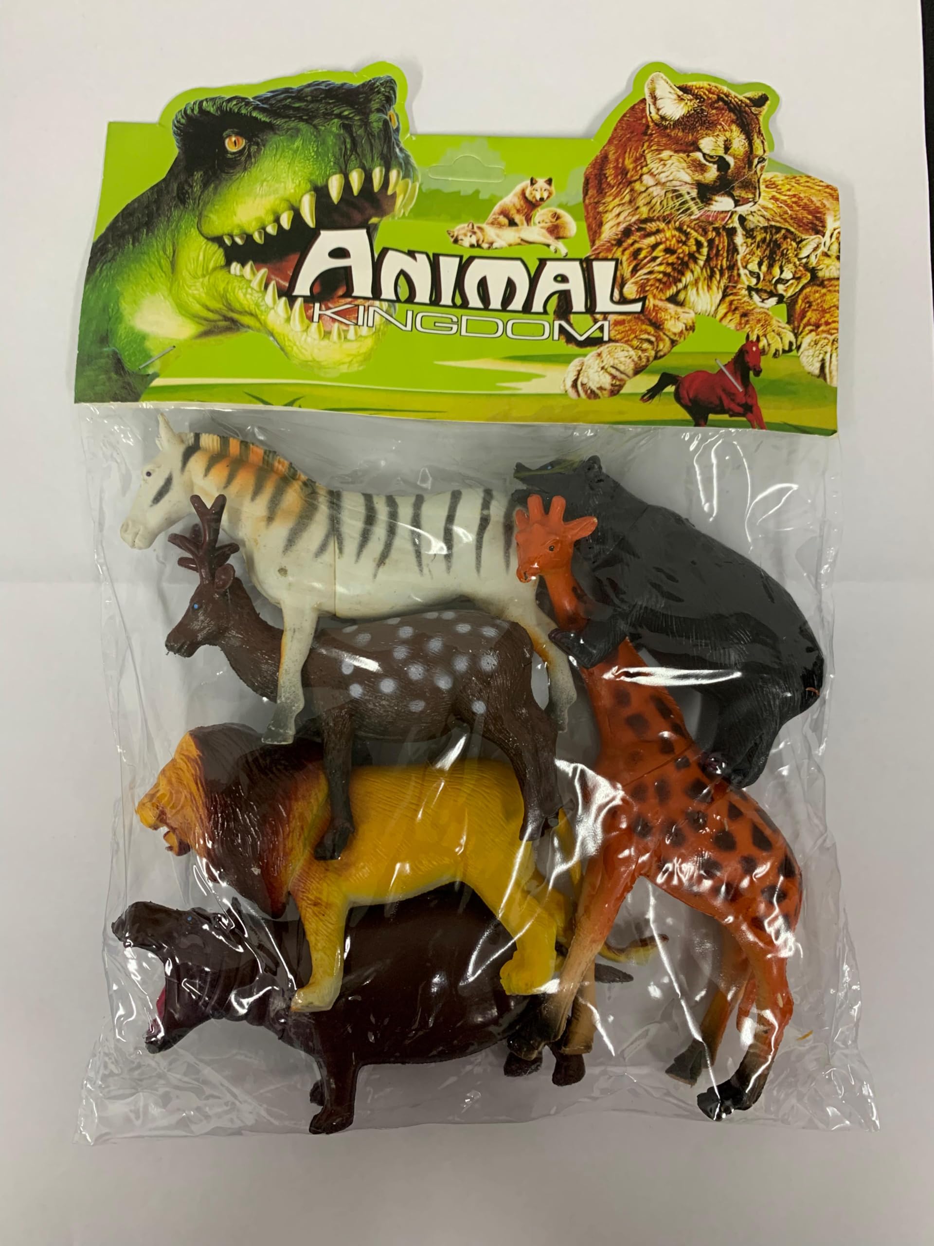 Jumbo Safari Big Animal Toys Jungle Animal Toys Large Size Set (Pack of 6 with Accessories) Lion, Giraffe, Wild Animals Toys for kids Playset Realistic Plastic Animal Set