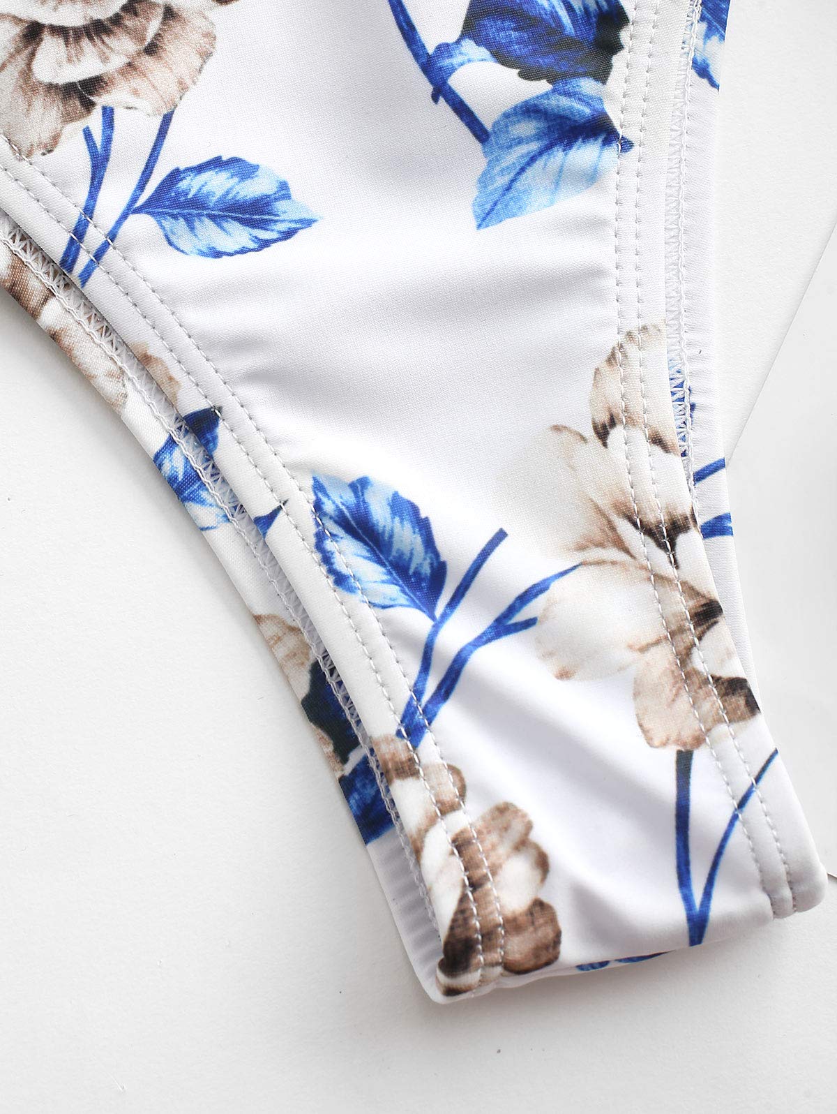 ZAFUL Costume da Bagno Bikini Intrecciato con Stampa,Reggiseno Imbottito Senza Fili, Breif a Bikini a Vita Bassa