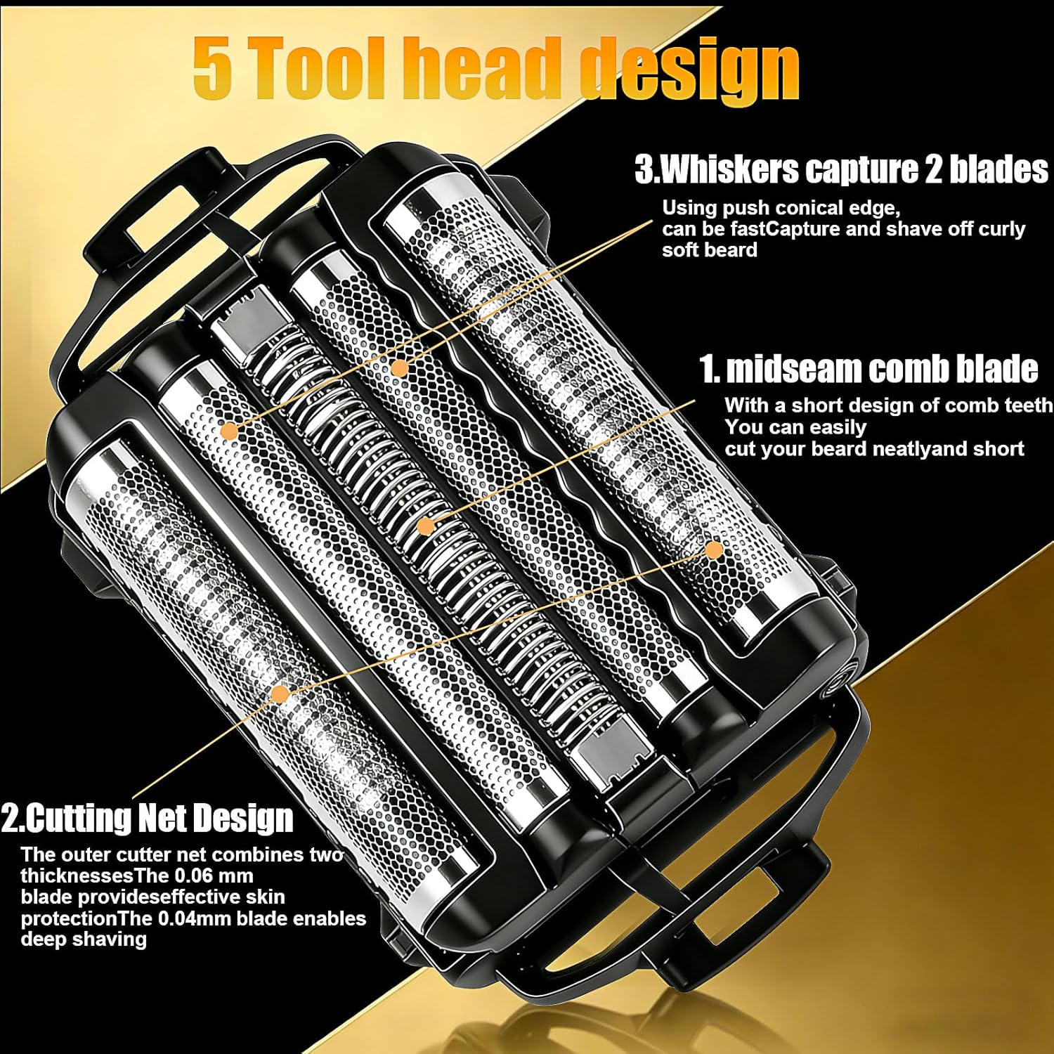 Replacement Blades and Foil for Panasonic ARC5 5-Blade for WES9032P ES9032 ES9034 ES9036 ES9038 Shavers Fits Models ES-LV61, ES-LV65, ES-LV67, ES-LV95, ES-LV97